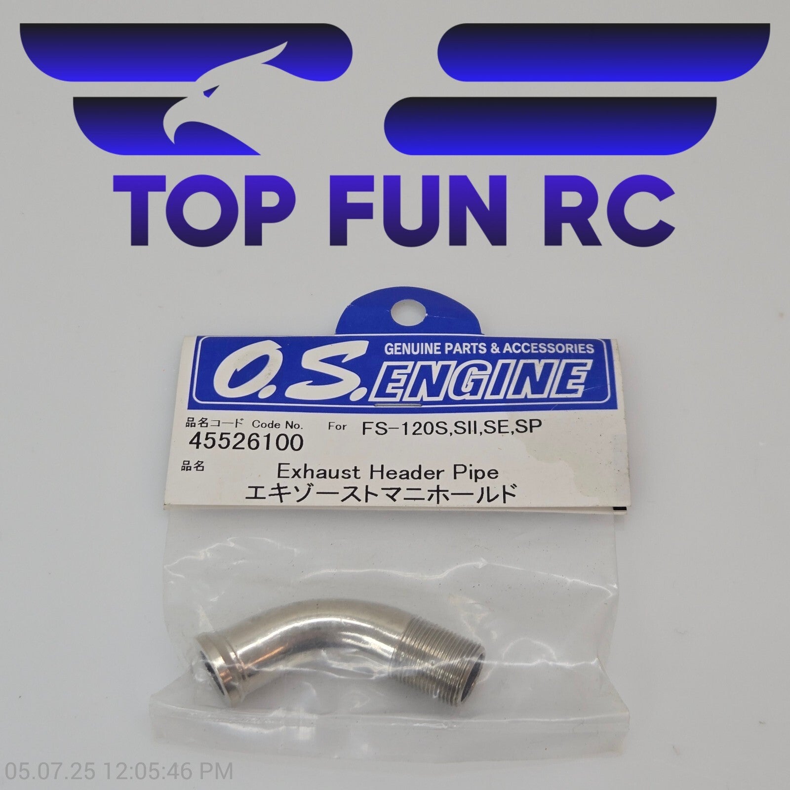 OS Engines RC 45526100 Exhaust Header Pipe For FS-120S, SII, SE, SP
