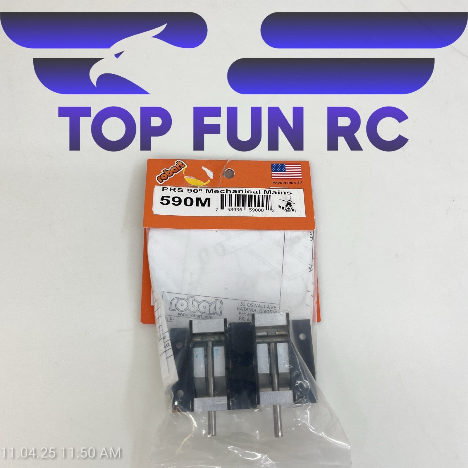 ROBART 590M PRS 90° MECHANICAL MAINS .40-.90 SIZE AIRPLANES