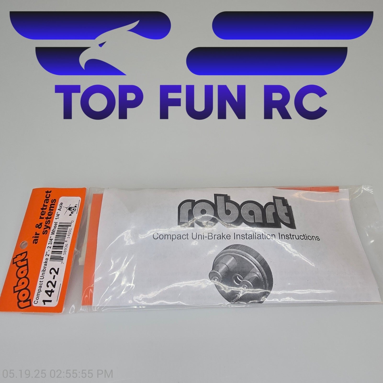 Robart RC 142-2 Compact Unibrake 2"-2 3/4" Wheel 1/4" Axle