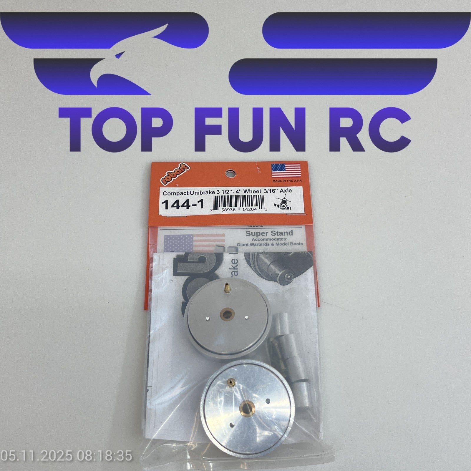 ROBART 144-1 COMPACT UNIBRAKE 3 1/2"-4" WHEEL 3/16" AXLE AIR BRAKES