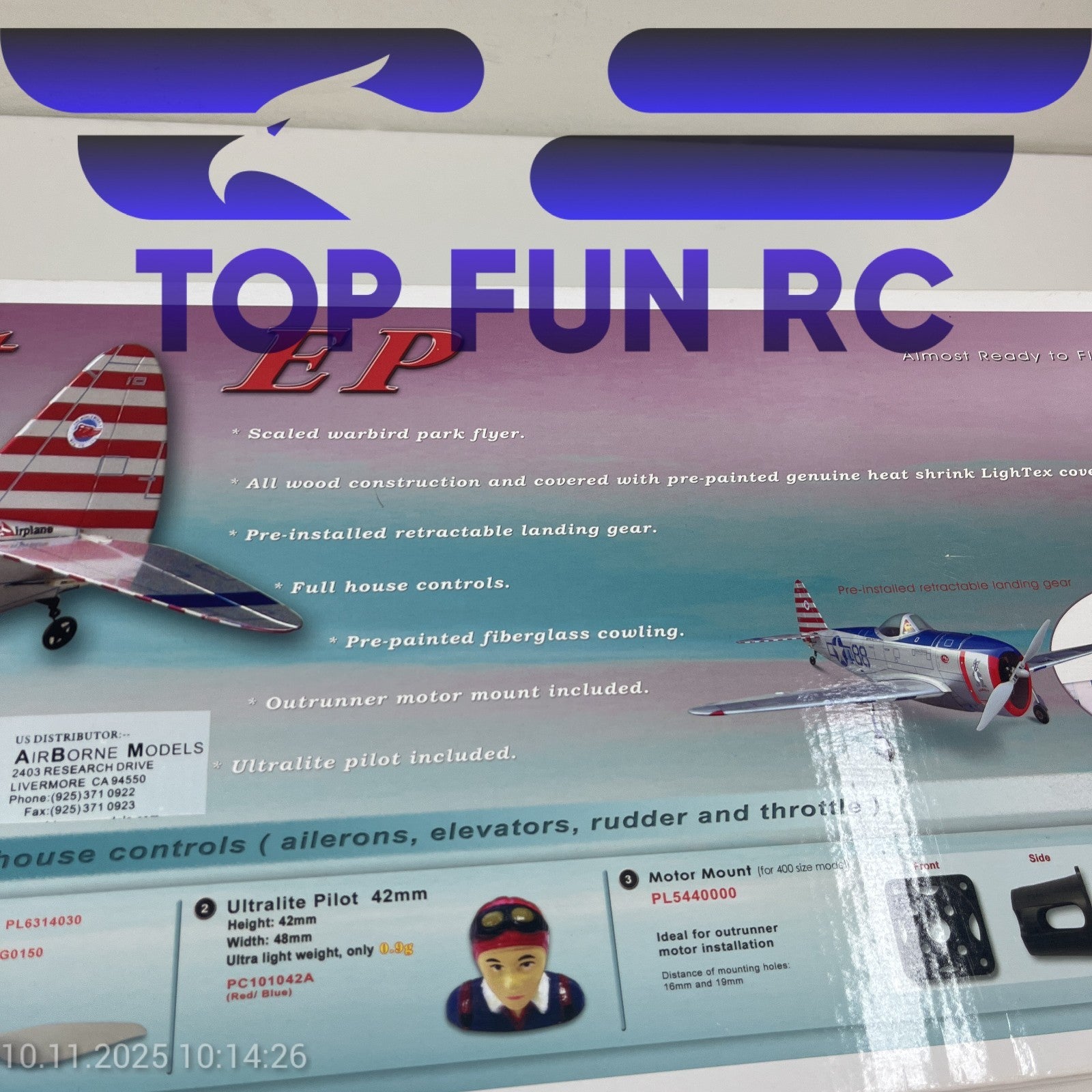 THE WORLD MODELS E242XM P-47D THUNDERBOLT EP AIRPLANE MODEL KIT ARF