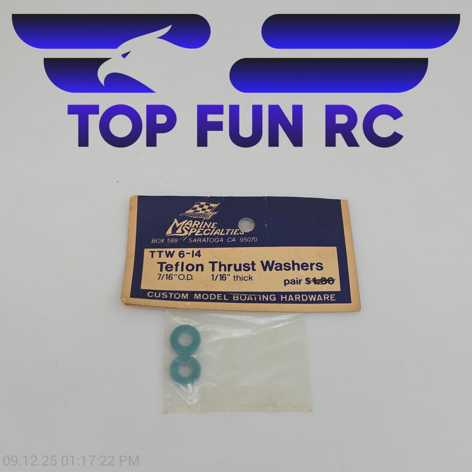 Marine Specialties TTW 6-14 Teflon Thrust Washers 7/16" O.D. 1/16" Thick
