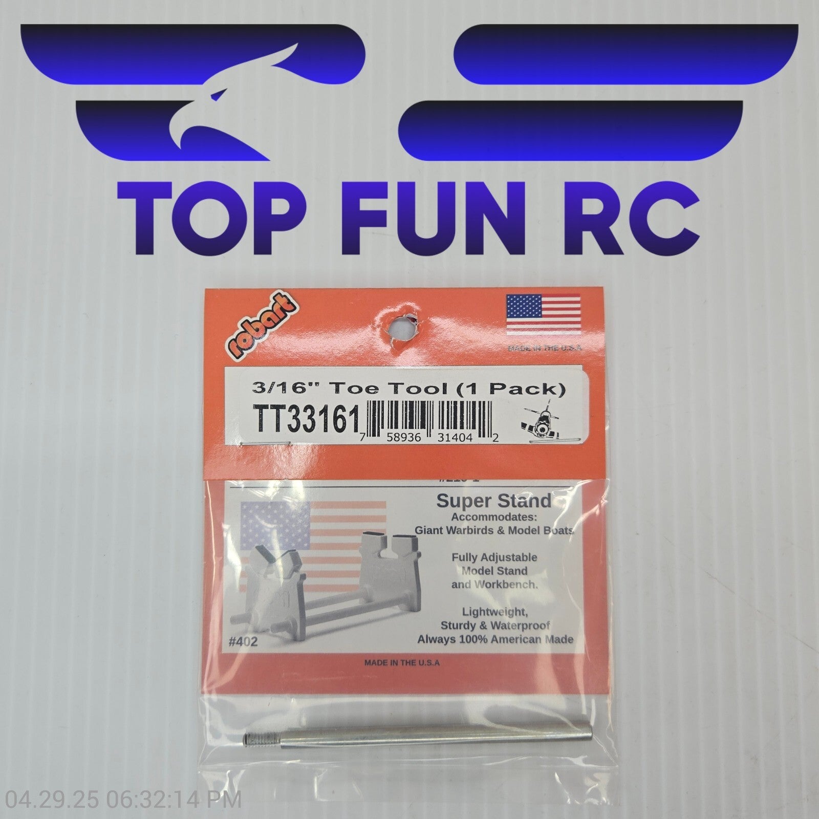 Robart RC TT33161 3/16" Toe Tool (1 Pack)