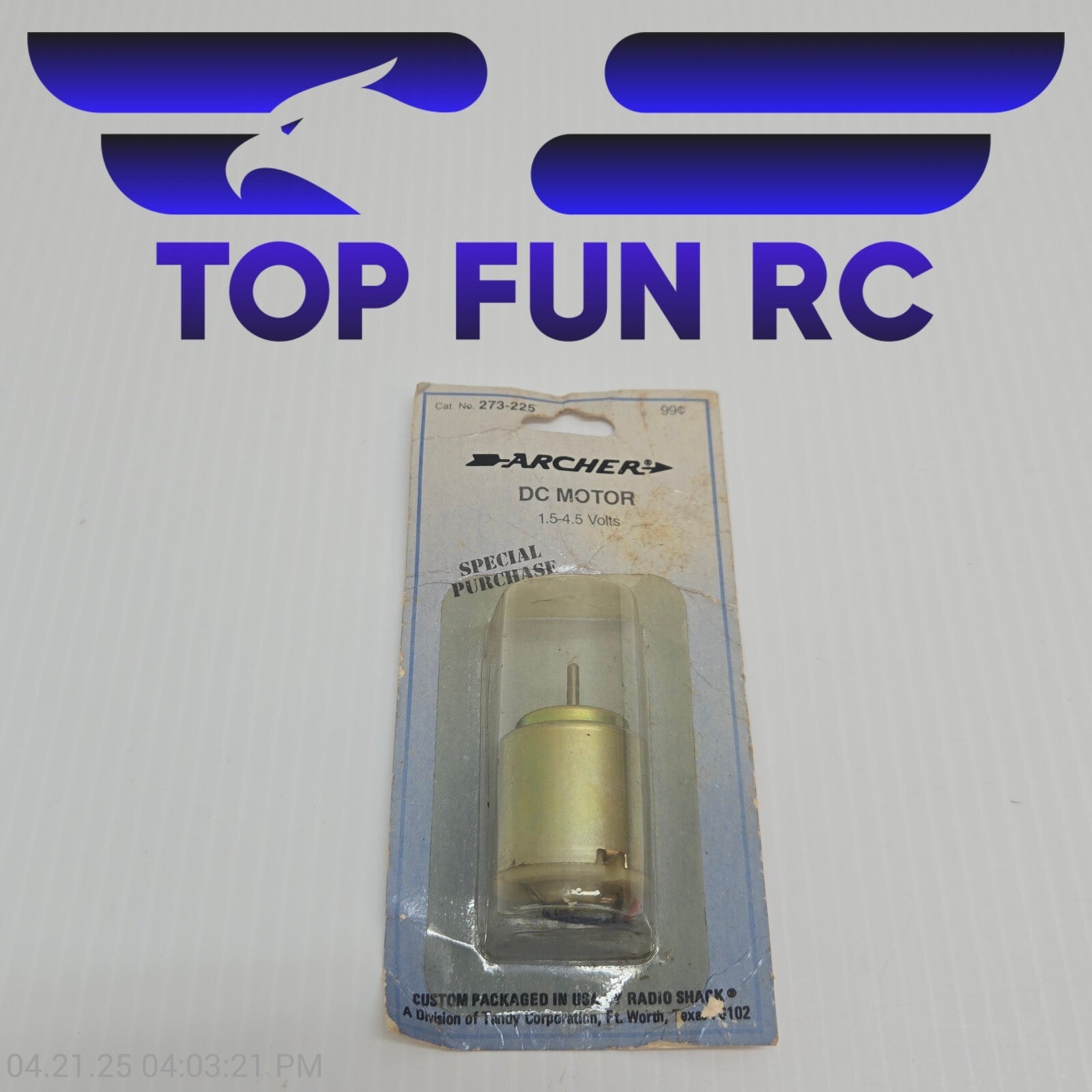 Archer RC 273-225 DC Motor 1.5-4.5 Volts Vintage!