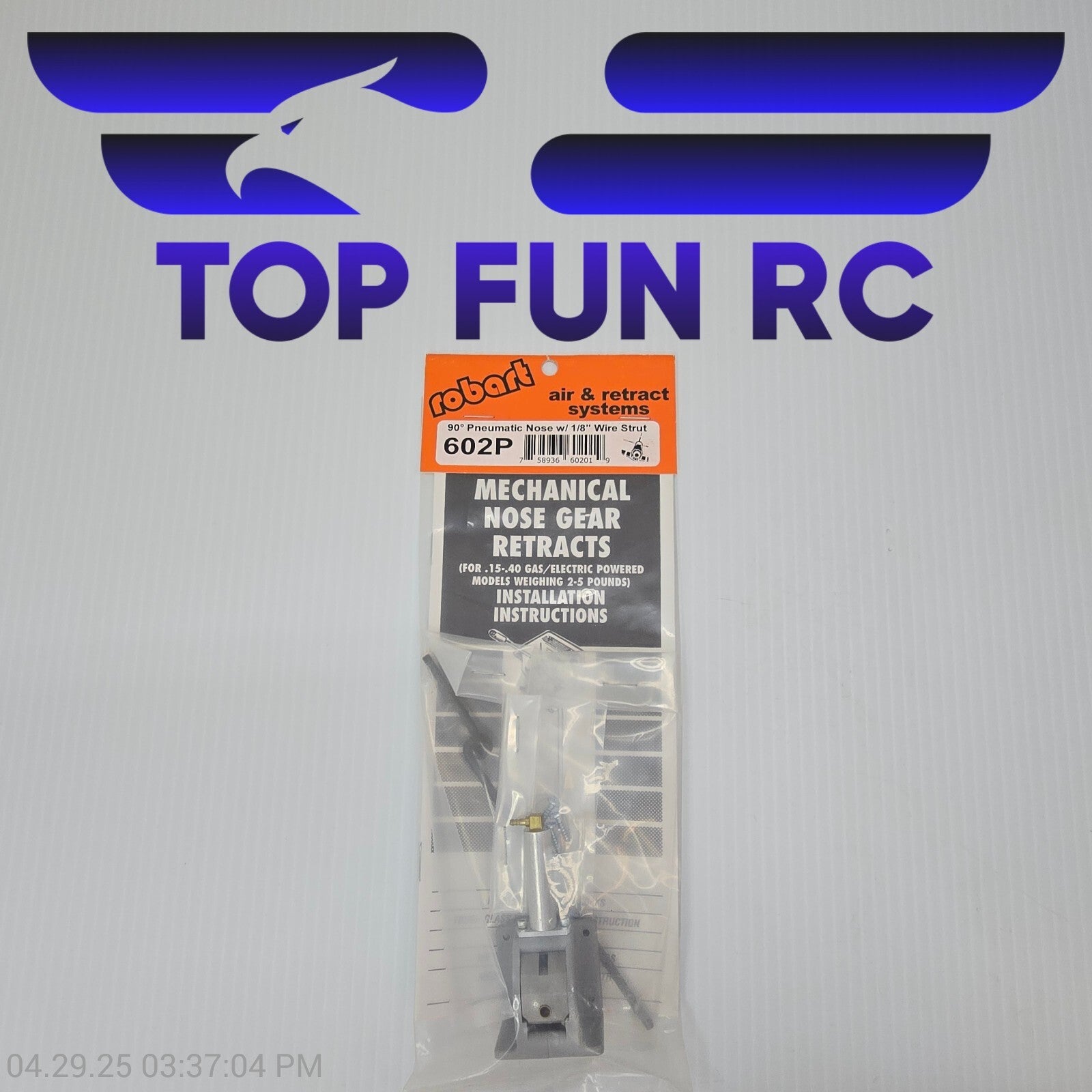 Robart RC 602P-90 Degree Pneumatic Nose w/ 1/8" Wire Strut