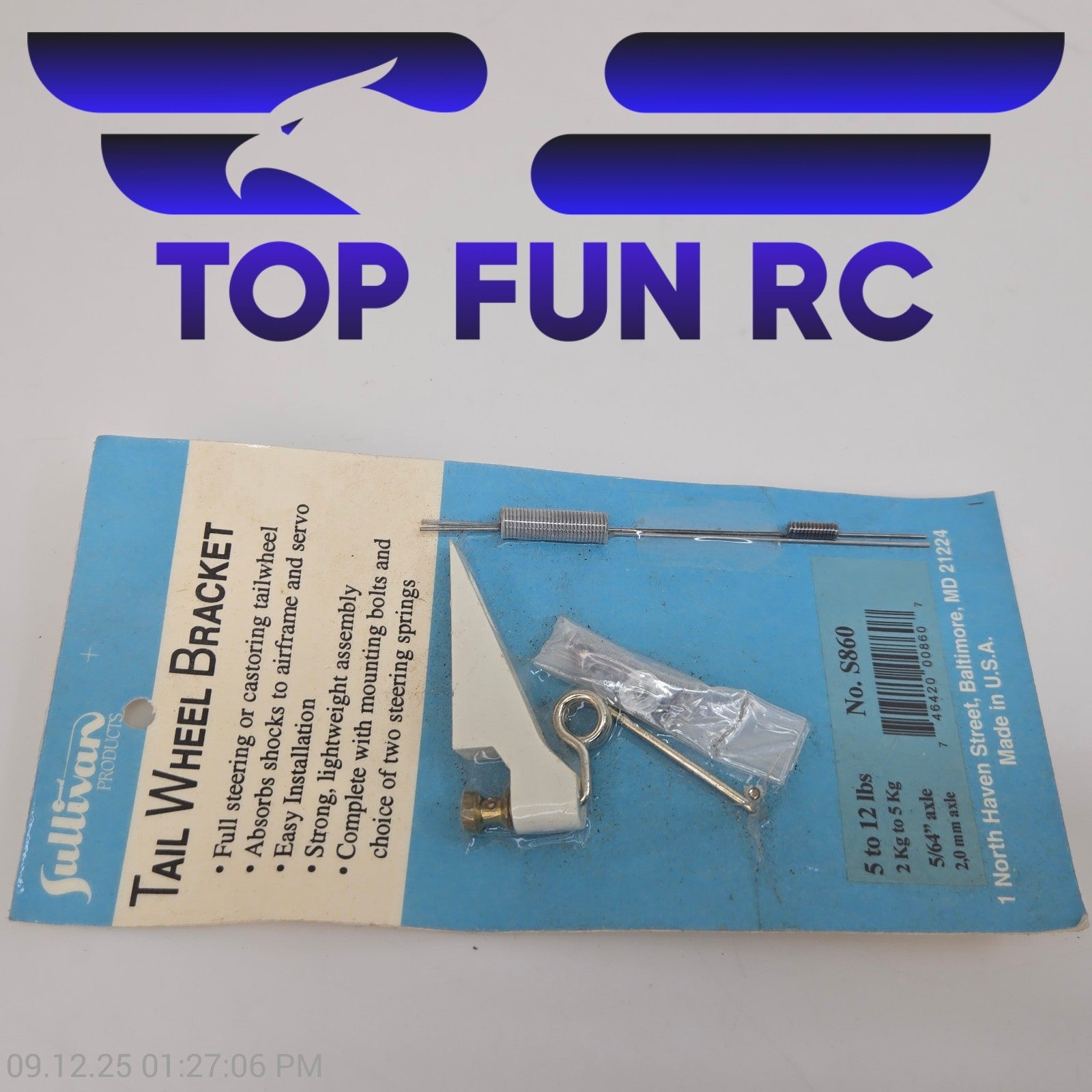 Sullivan S860 Tail Wheel Bracket 5-12 Lbs