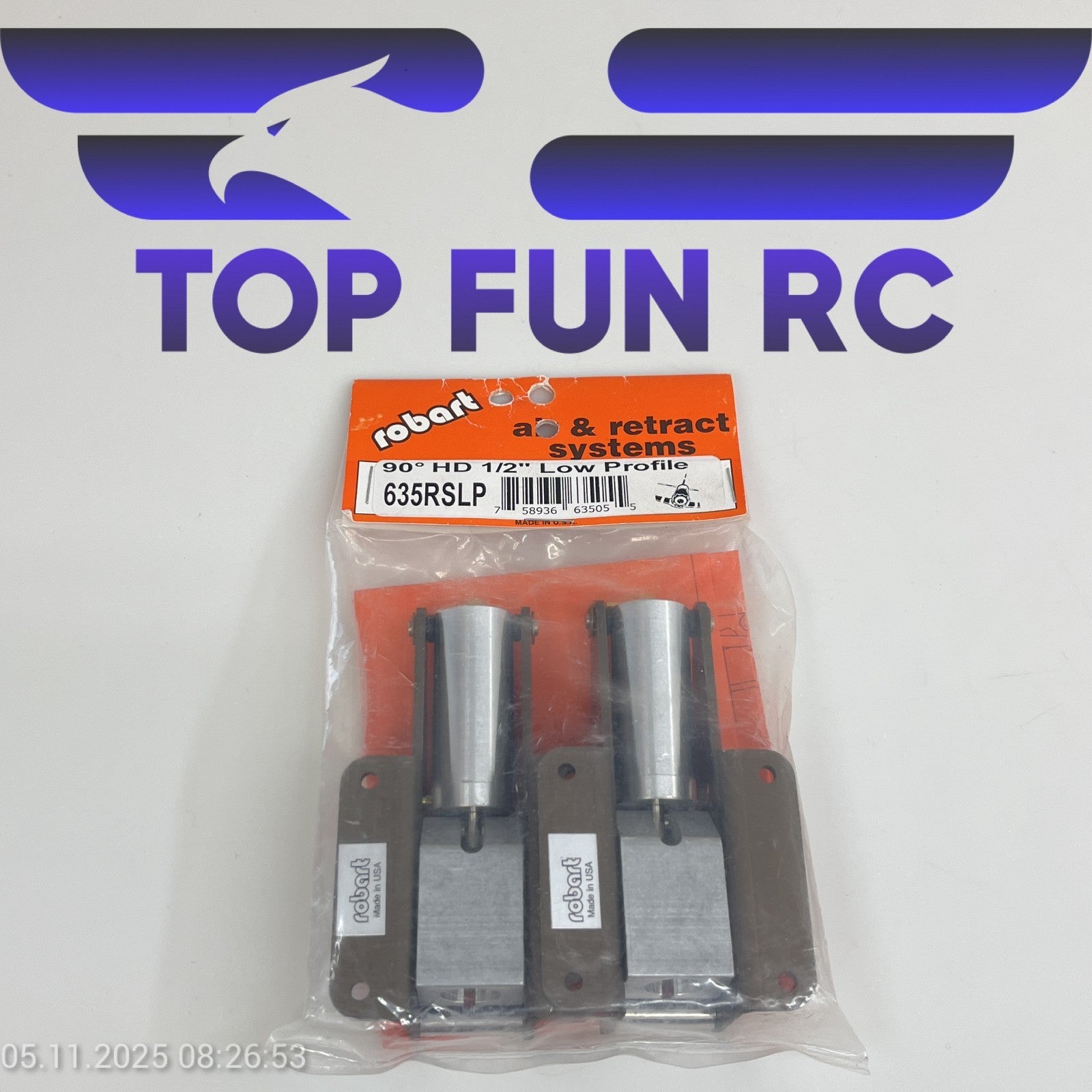 ROBART 635RSLP 90° HD 1/2" LOW PROFILE RETRACTS FOR RC AIRPLANES UP TO 32 LBS