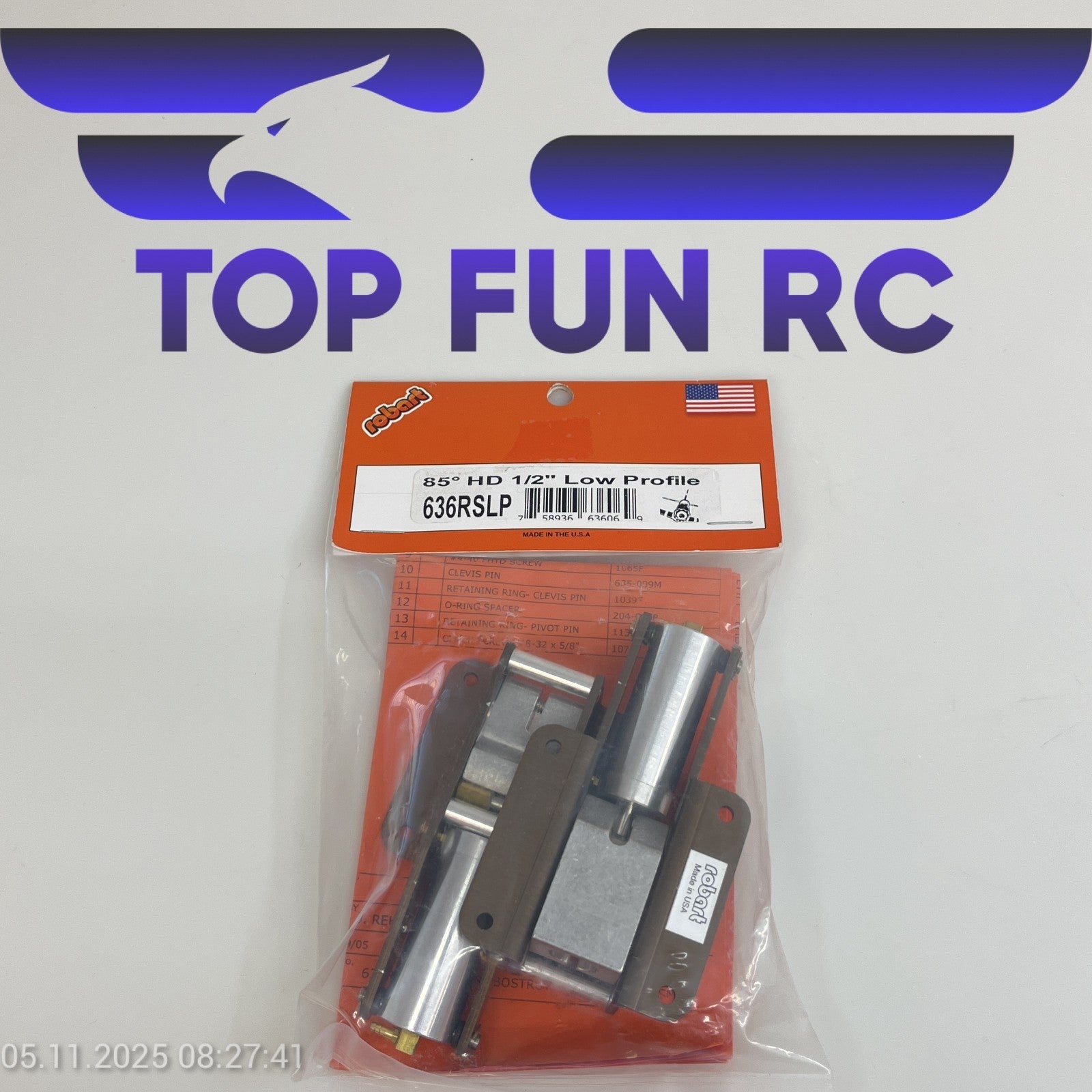 ROBART 636RSLP 85° HD 1/2" LOW PROFILE RETRACTS FOR RC AIRPLANES UP TO 32 LBS