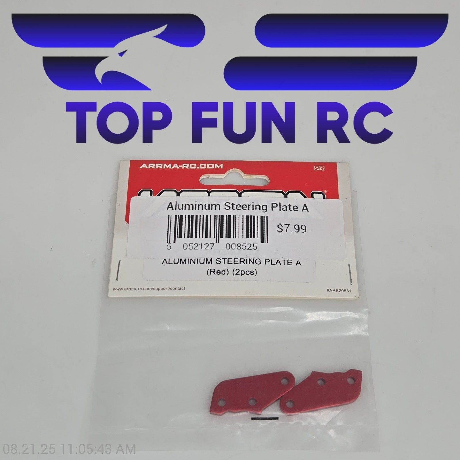 Arrma Aluminum Steering Plate A (Red) (2pcs)