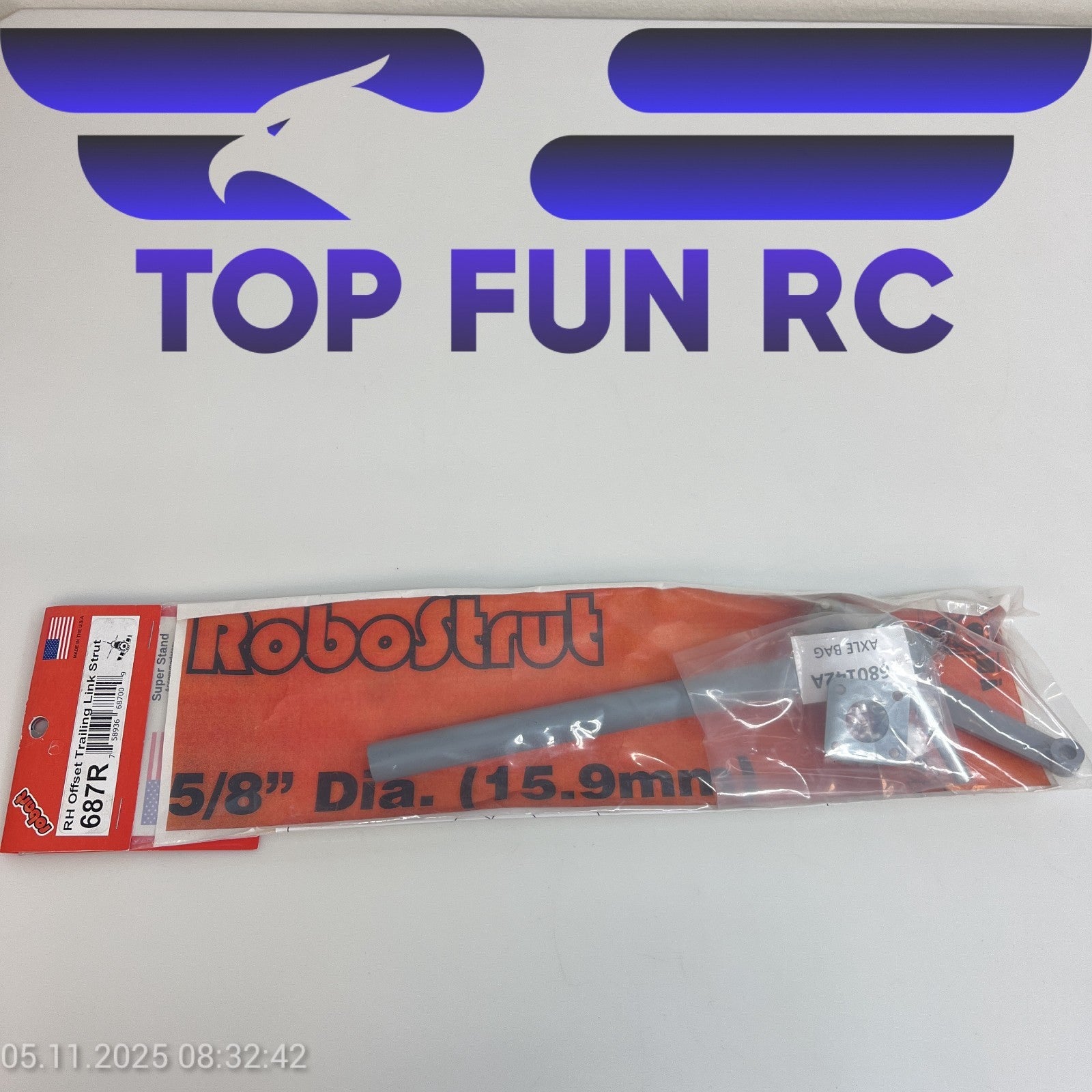 ROBART 687R-RH OFFSET TRAILING LINK STRUT FOR LARGE SCALE RC PLANES UP TO 55 LBS