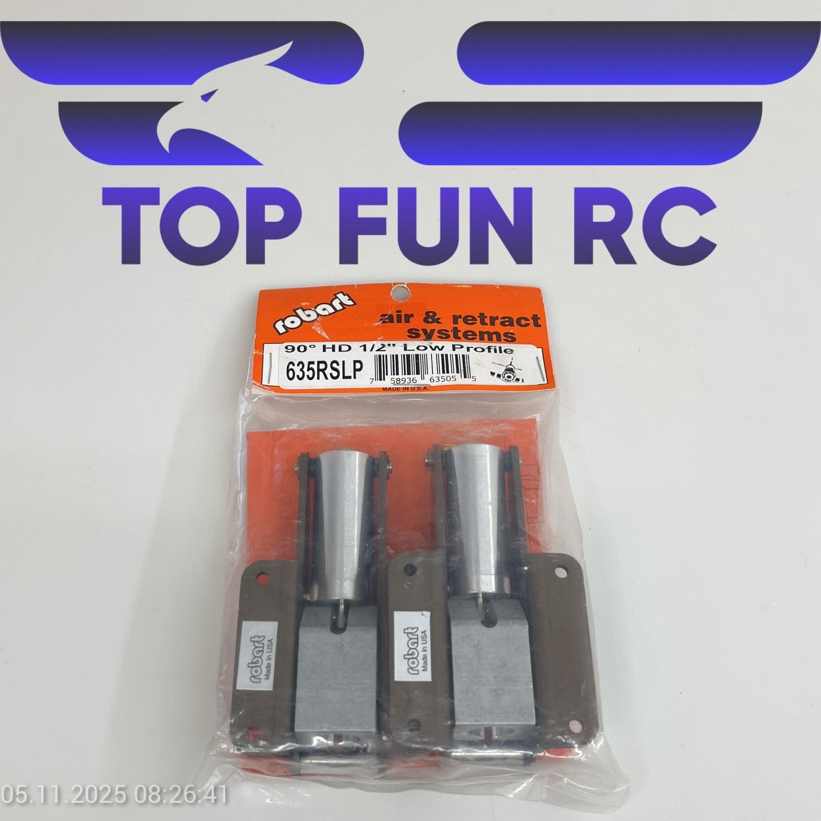 ROBART 635RSLP 90° HD 1/2" LOW PROFILE RETRACTS FOR RC AIRPLANES UP TO 32 LBS