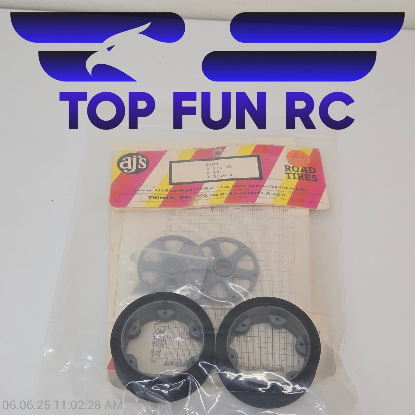 AJ's RC 0205 2 1/2 OD, 1 3/16, 2 ID Road Tires For 1/10 Scale