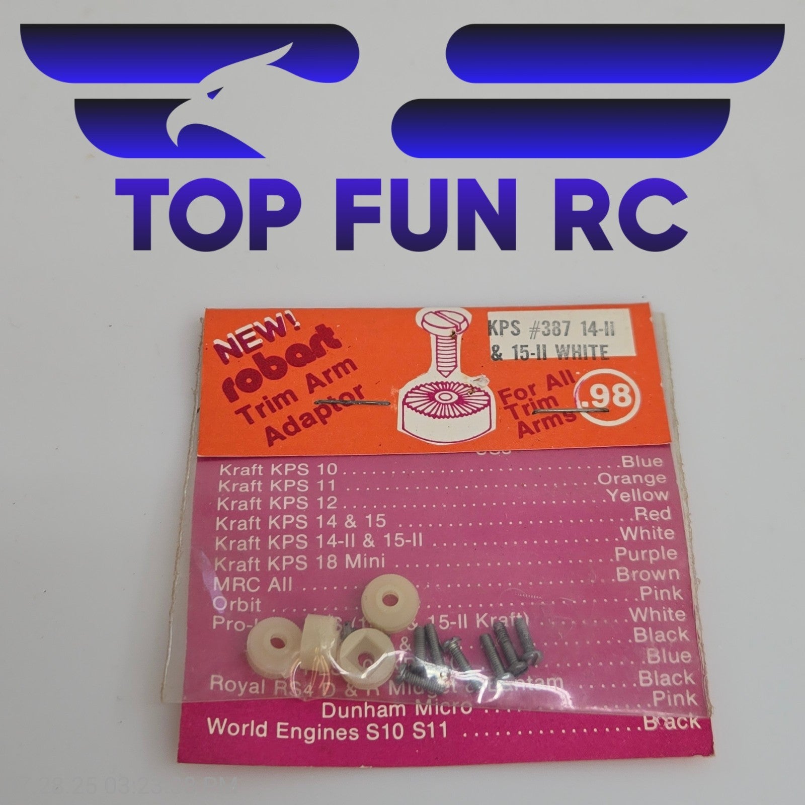 Robart #387 14-II & 15-II White Trim Arm Adaptor For All Trim Arms .98