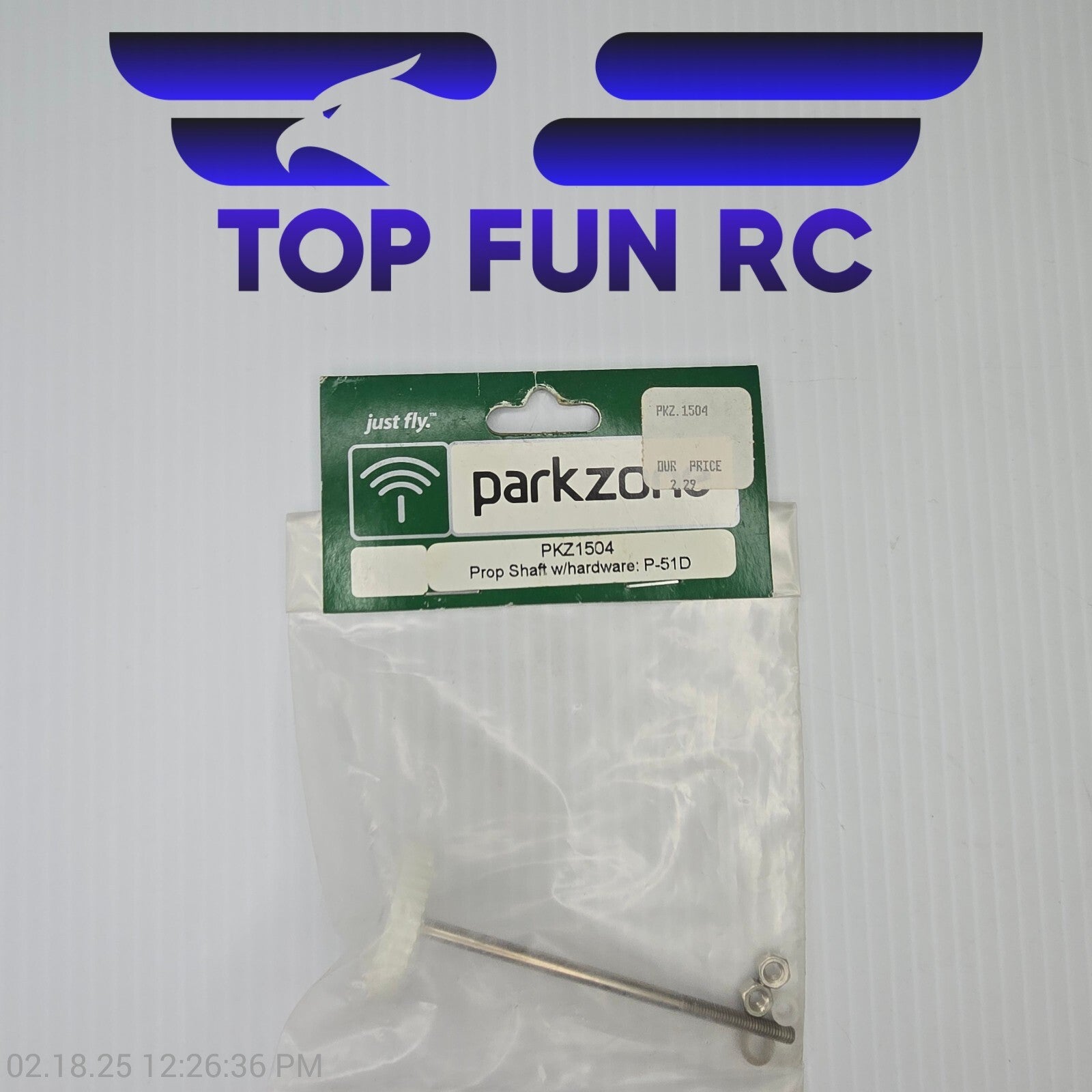 Parkzone PKZ1504 P-51D Prop Shaft w/ Hardware