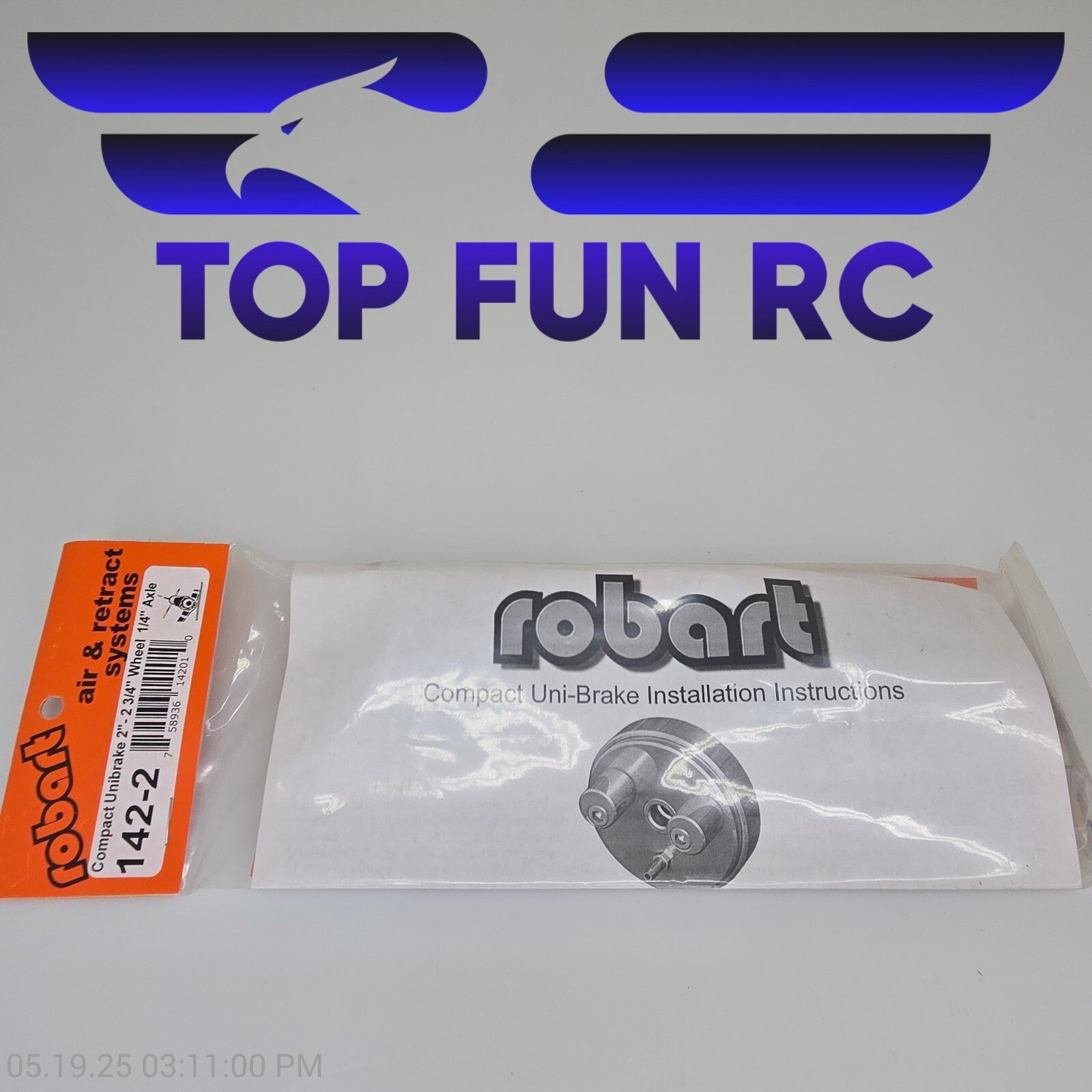 Robart RC 142-2 Compact Unibrake 2"-2 3/4" Wheel 1/4" Axle