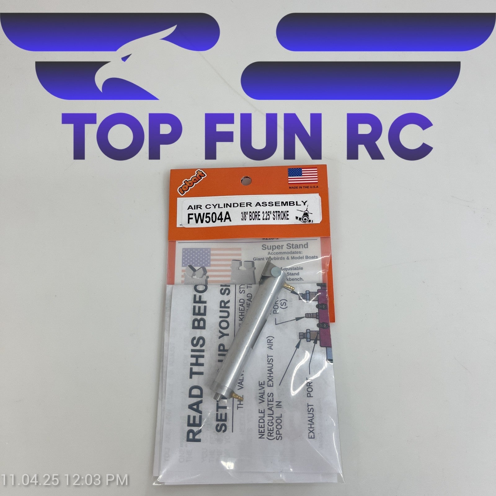 ROBART FW504A AIR CYLINDER ASSEMBLY #2-56 PISTON ROD END UNIVERSAL FIT