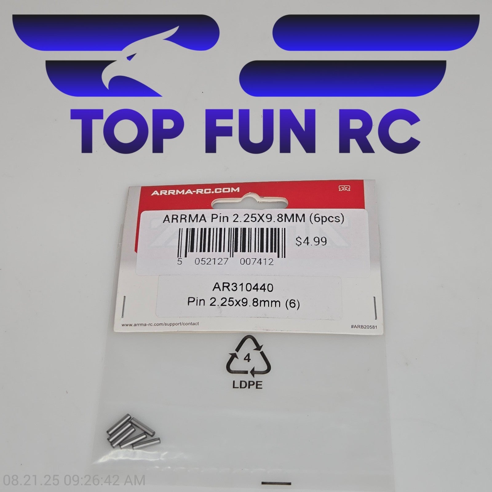 Arrma AR310440 Pin 2.25x9.8mm (6)