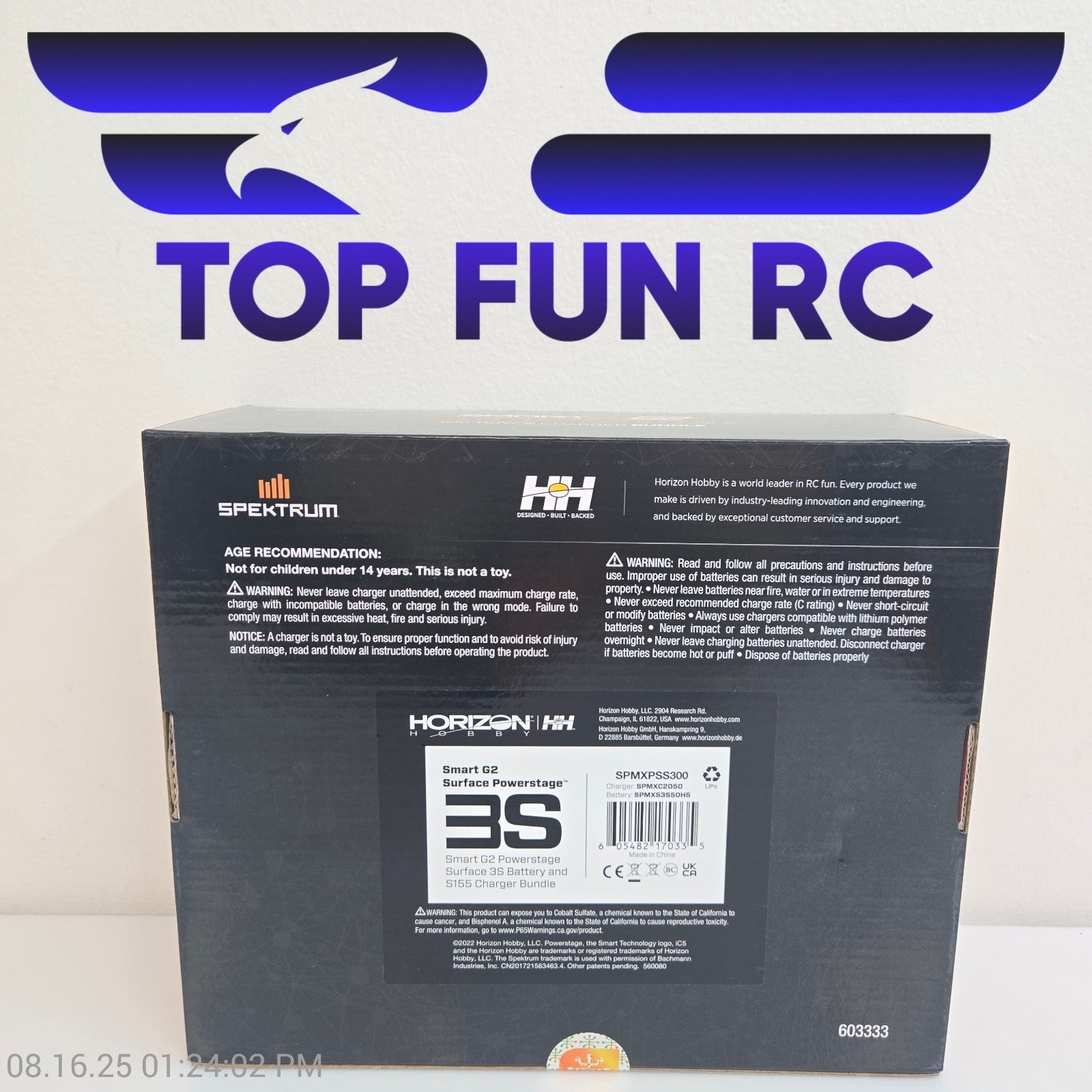 Spektrum Smart Powerstage 3S Surface Bundle: G2 5000mAh 3S LiPo IC5 & S155 Charg