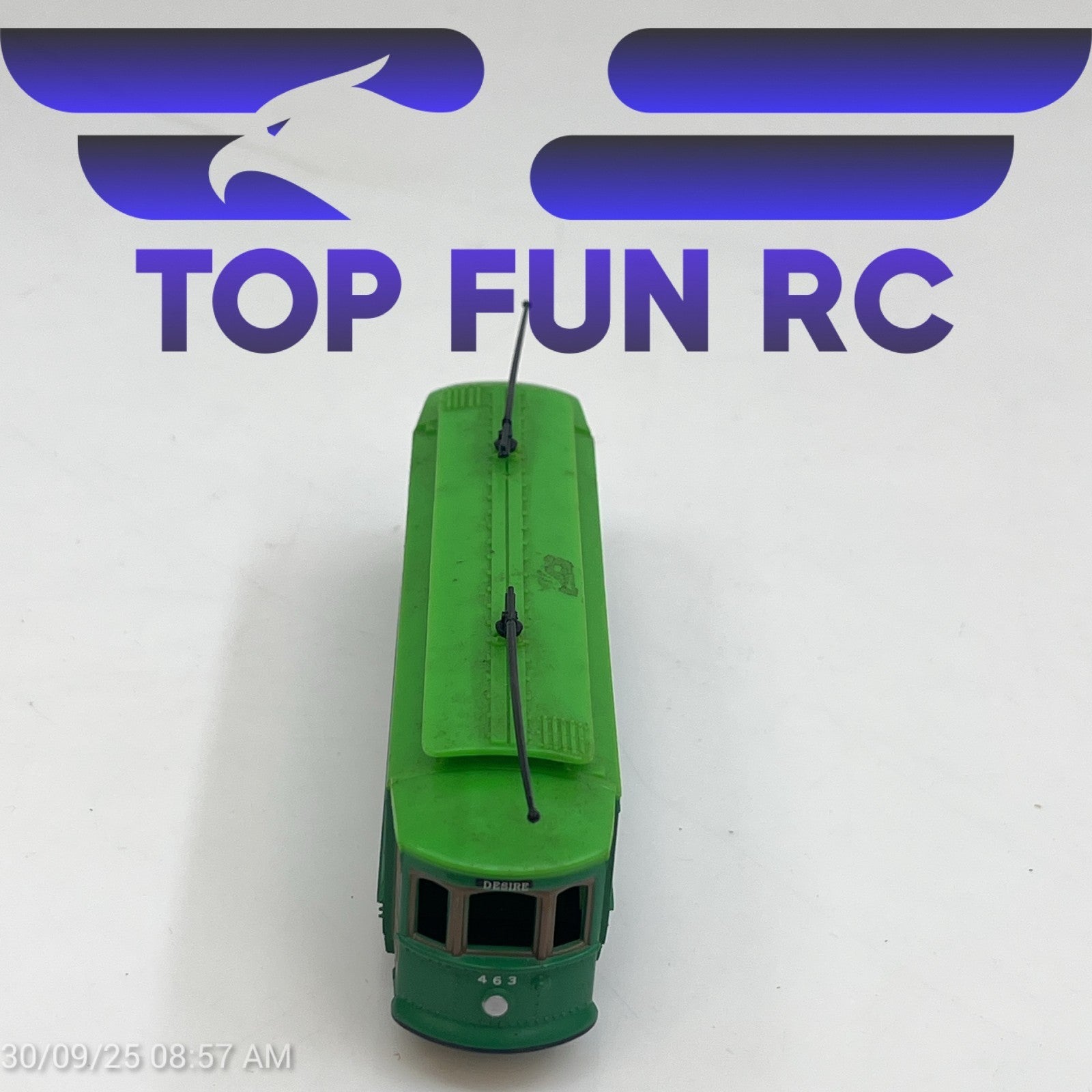 Desire Street HO-Gauge 463 Trolly Train Car Green 5.75"