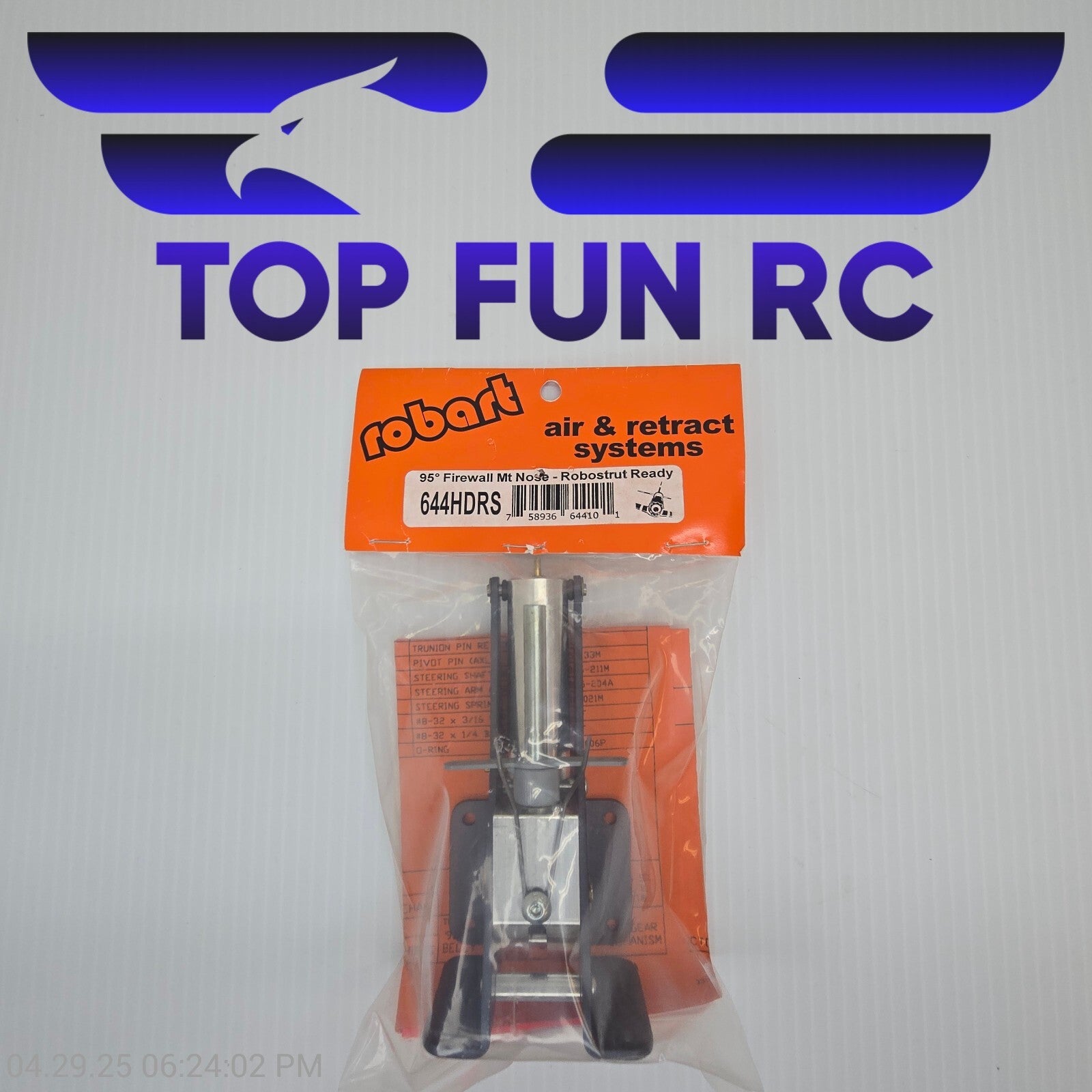 Robart RC#644HDRS 95 deg HD Pneumatic Nose Firewall/Belly Mount Robostrut Ready