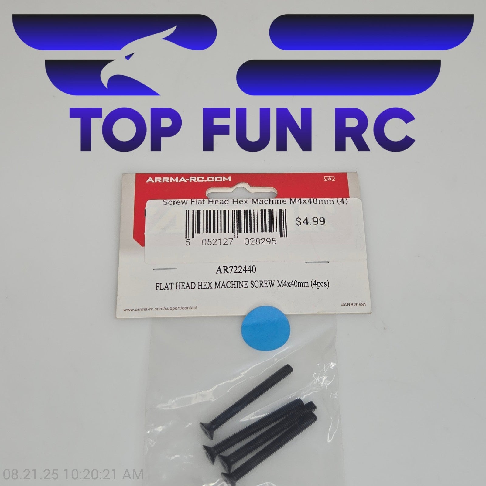 Arrma AR722440 Flat Head Hex Machine Screw M4x40mm (4pcs)