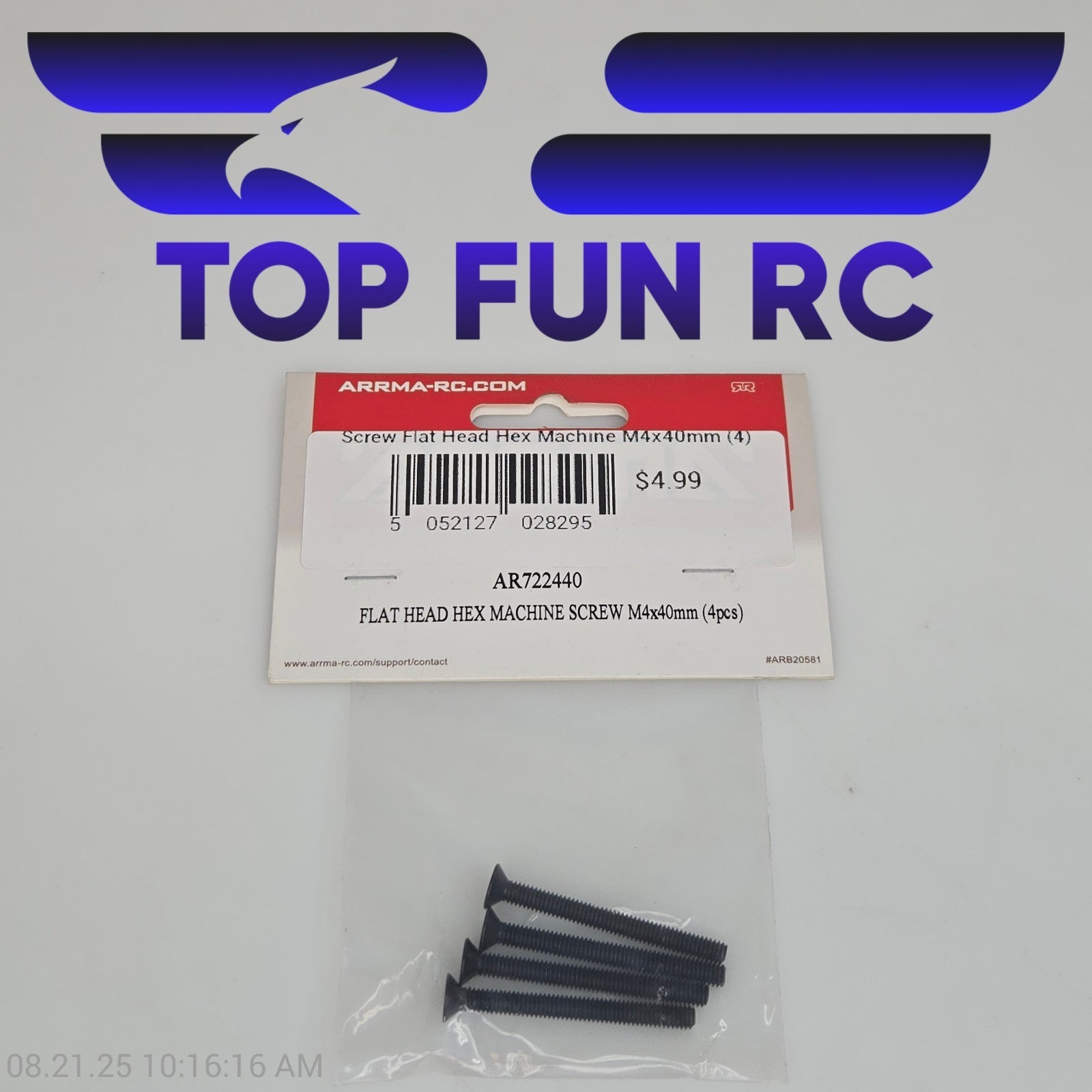 Arrma AR722440 Flat Head Hex Machine Screw M4x40mm (4pcs)