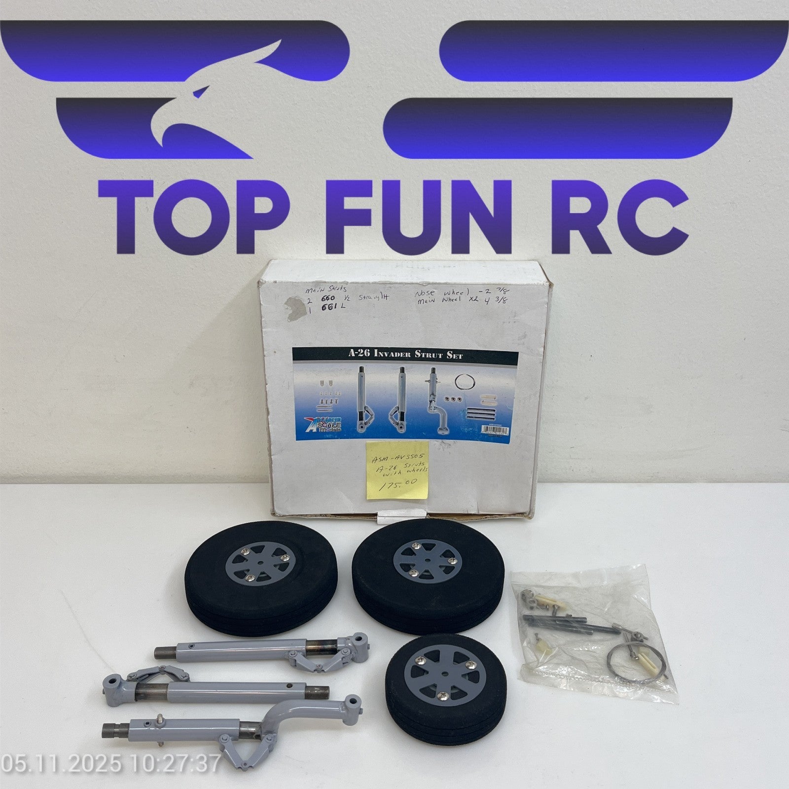 ADVANCED SCALE MODELS TRI GEAR SET FOR A-26 INVADER 1/6 SCALE AIRPLANE