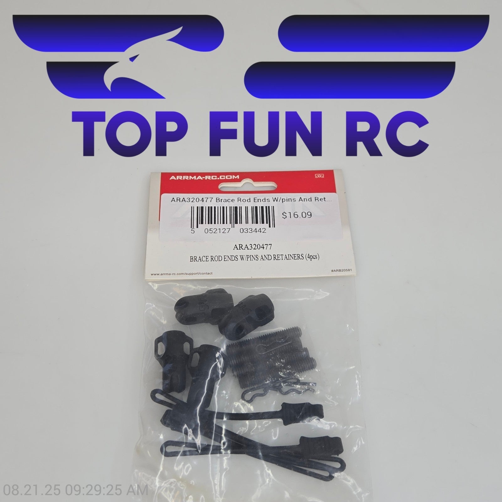 Arrma ARA320477 Brace Rod Ends w/ Pins & Retainers (4pcs)