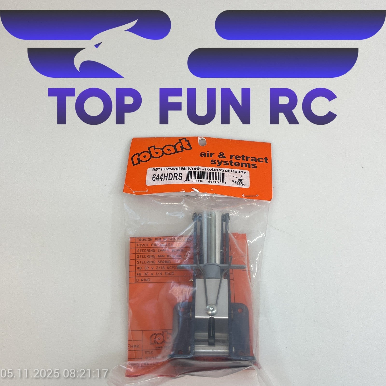 ROBART 644HDRS 95° FIREWALL MT NOSE ROBOSTRUT READY FOR RC PLANES UP TO 24 LBS