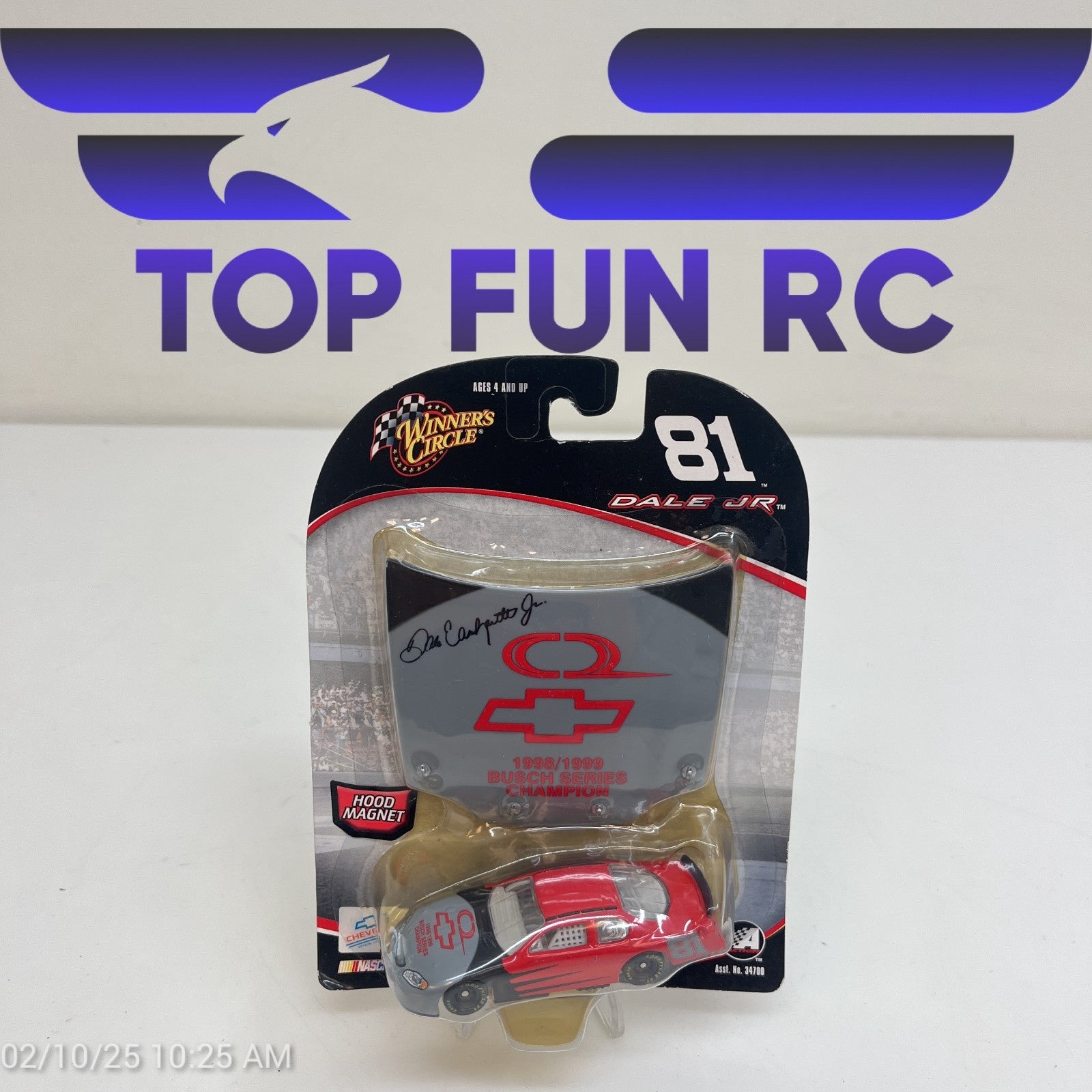 Winner Circle Dale Earnhardt Jr. #81 Hood Magnet Busch Series Champion Diecast