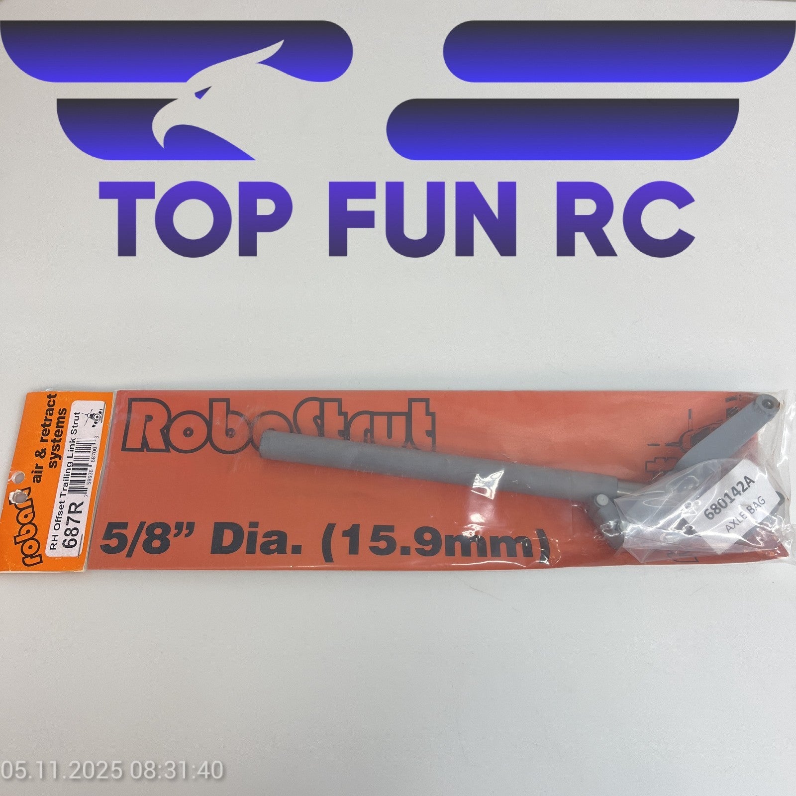 ROBART 687R-RH OFFSET TRAILING LINK STRUT FOR LARGE SCALE RC PLANES UP TO 55 LBS