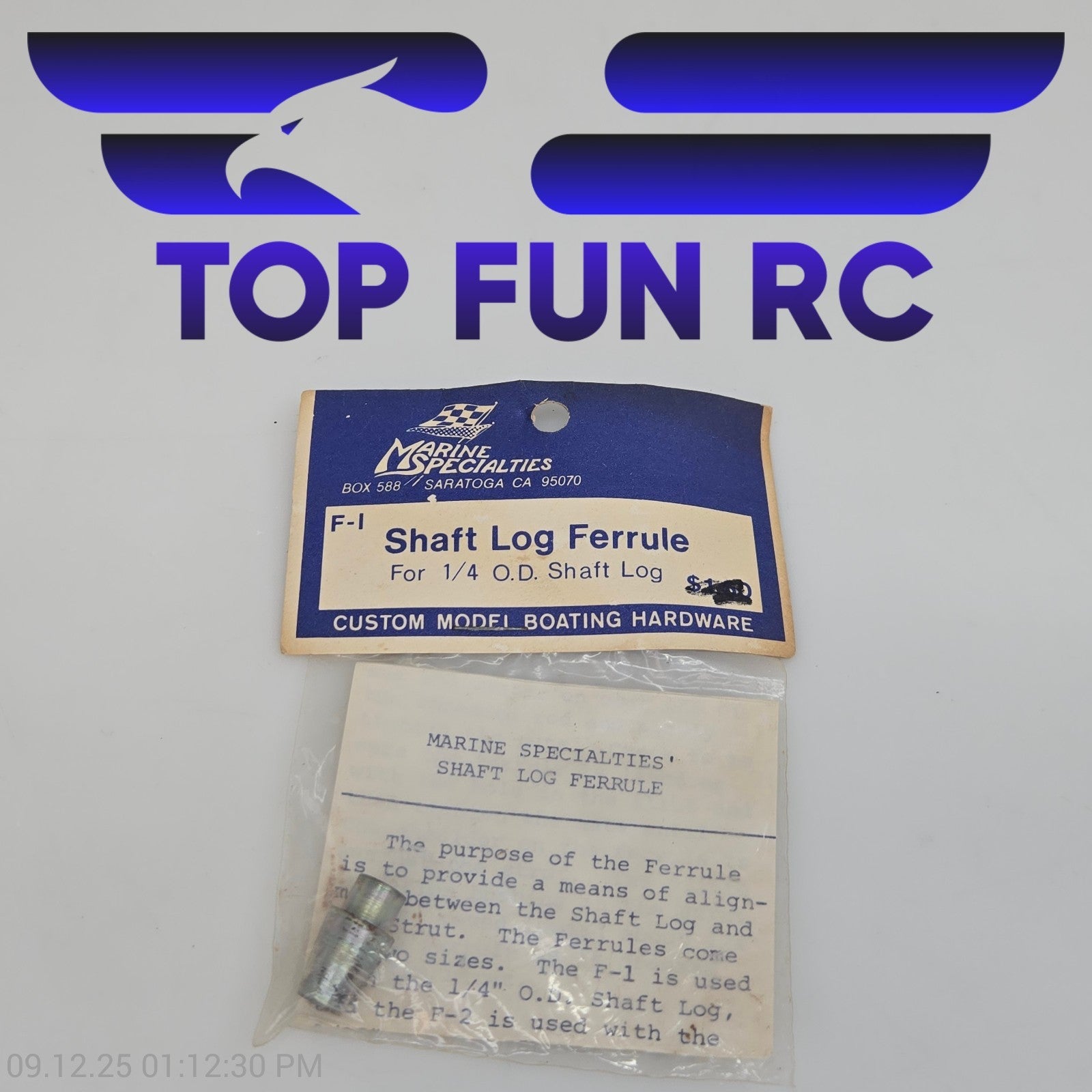 Marine Specialities F-I Shaft Log Ferrule For 1/4 O.D. Shaft Log
