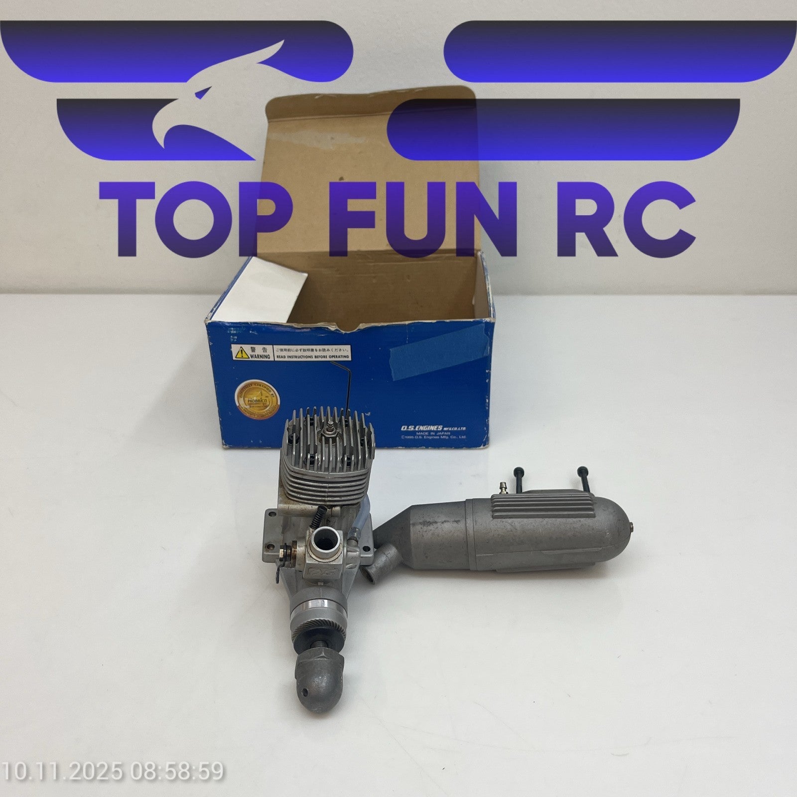 OS MAX FX .61 2-STROKE NITRO AIRPLANE ENGINE W/ MUFFLER & ORIGINAL BOX