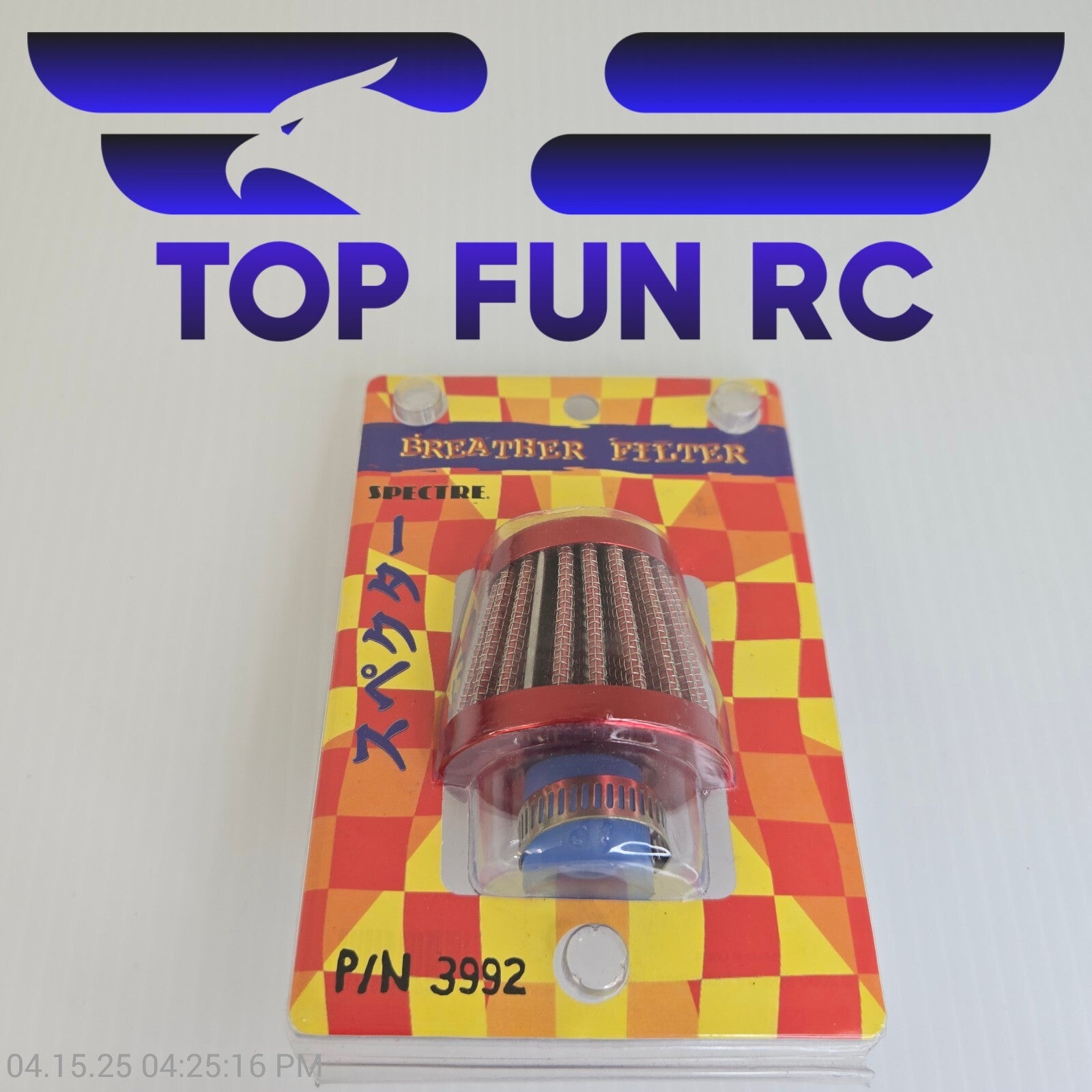 Spectre 3992 Breather Filter Triple Chrome Plated Top 'For Metal Or Plastic Tub'