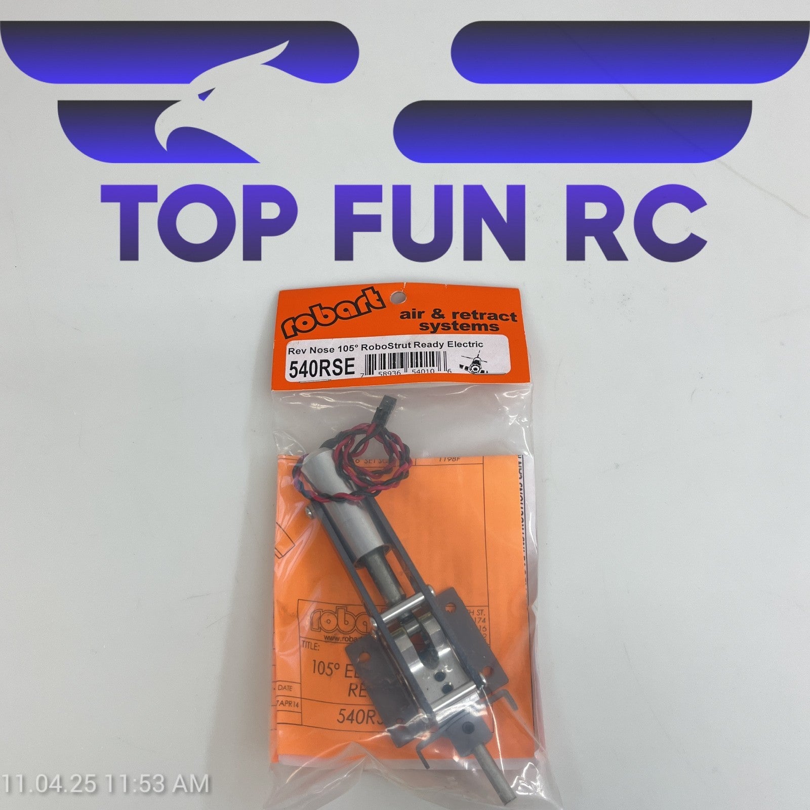 ROBART 540RSE REV NOSE 105° ROBOSTRUT READY ELECTRIC FOR RC AIRPLANES 8-18 LBS
