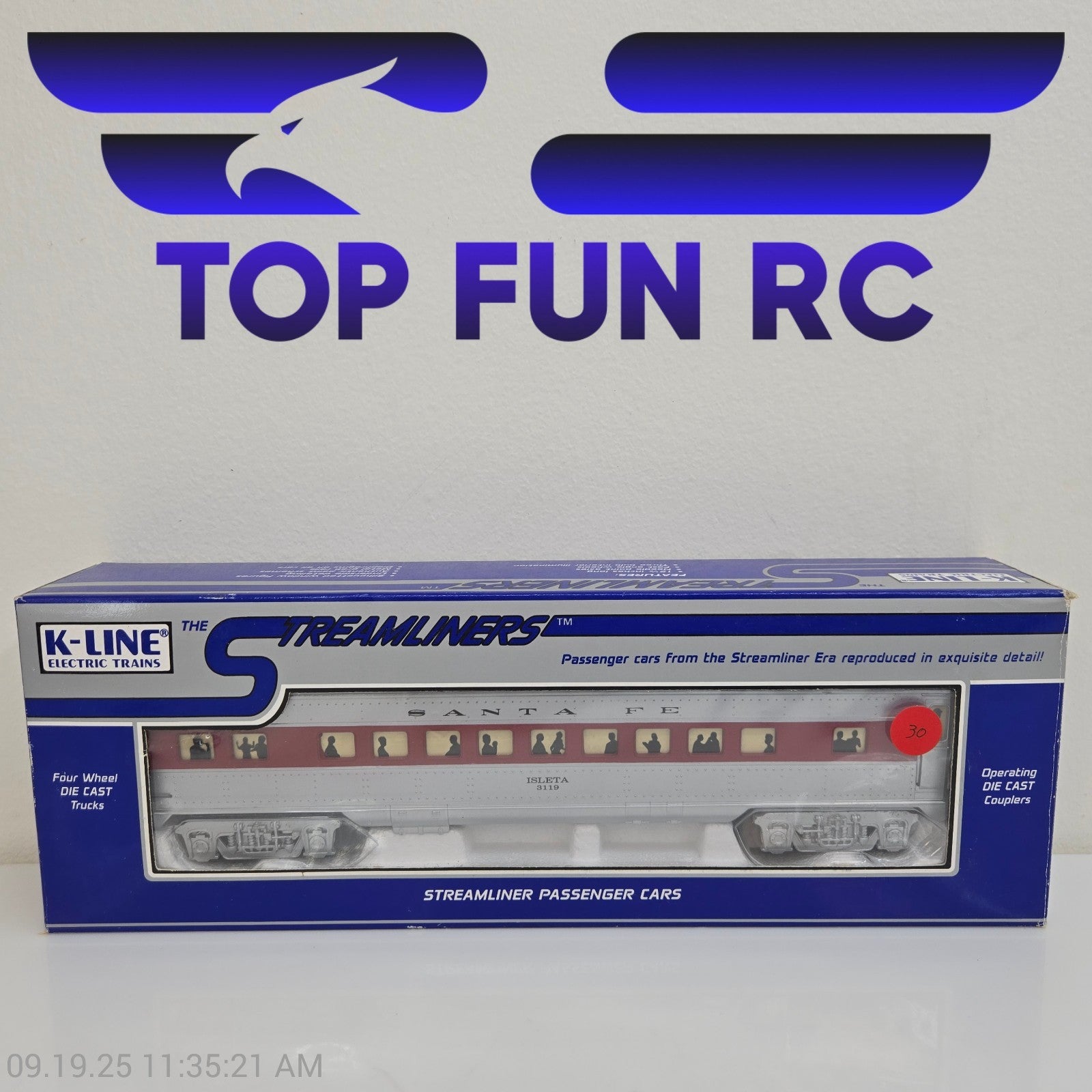 K-Line K4530-1474, K-4530-3137, K4530-3481 Santa Fe Passanger Cars x4