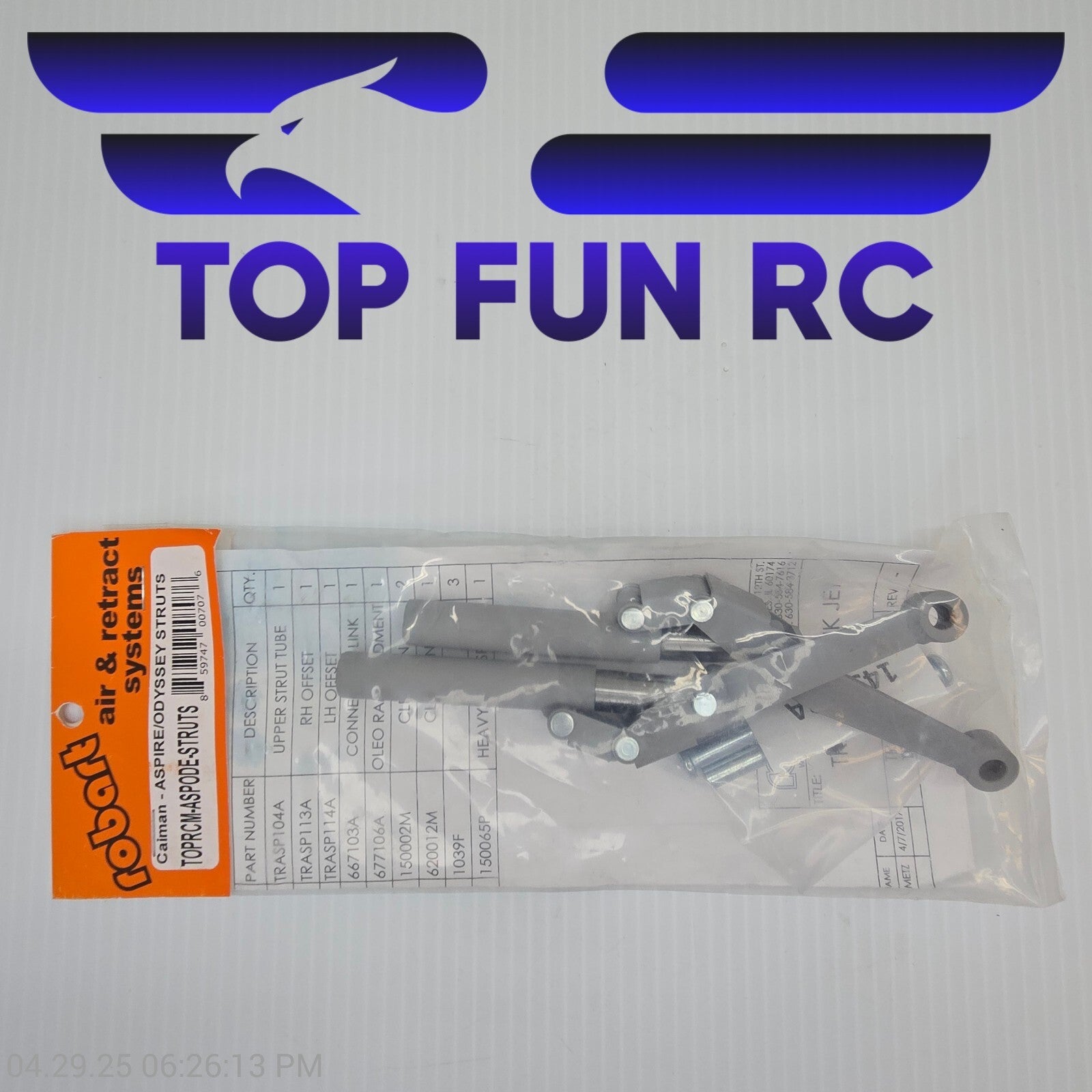 ROBART TOP RC TOPRCM-ASPODE-STRUTS FOR ODYSSEY STRUTS