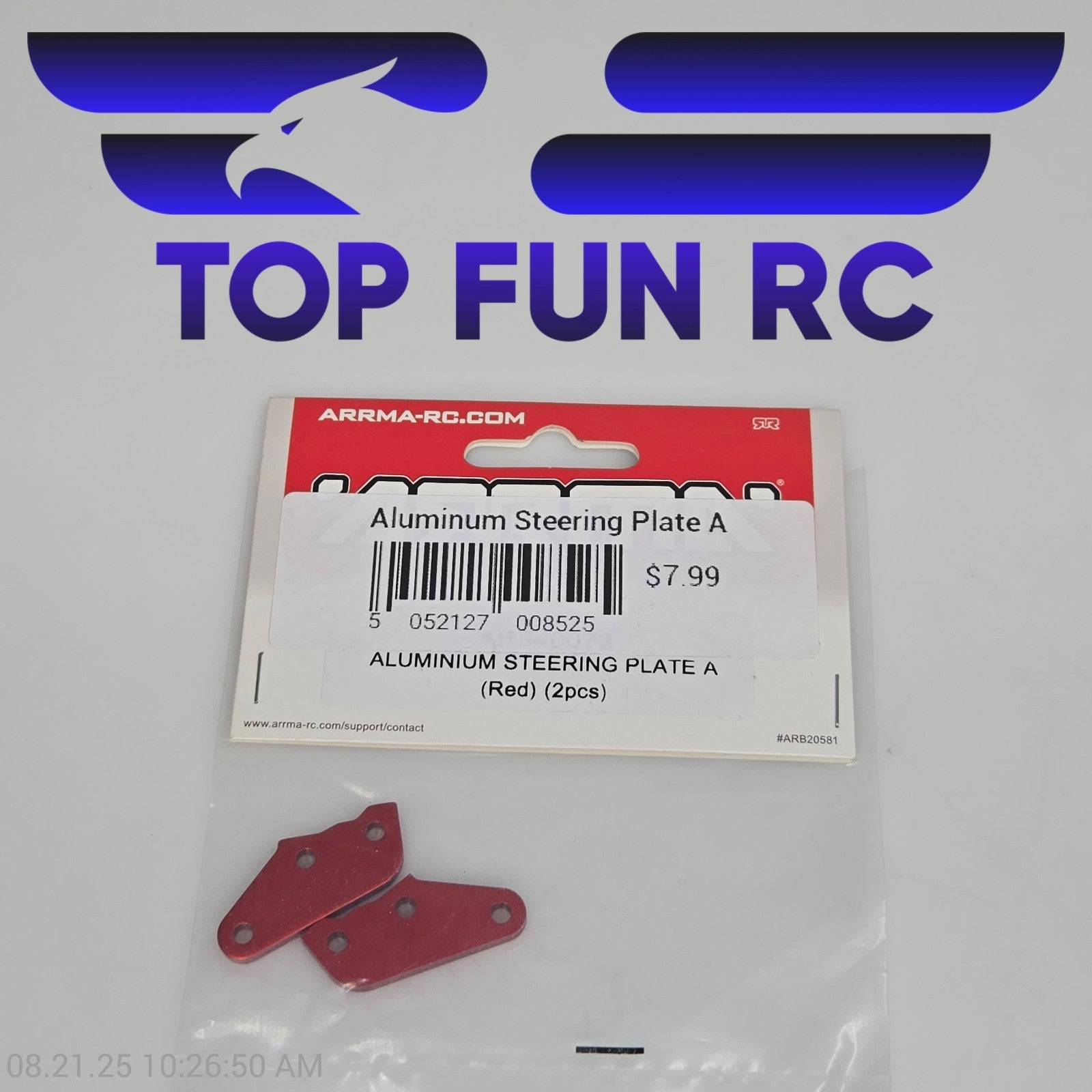 Arrma Aluminum Steering Plate A (Red) (2pcs)