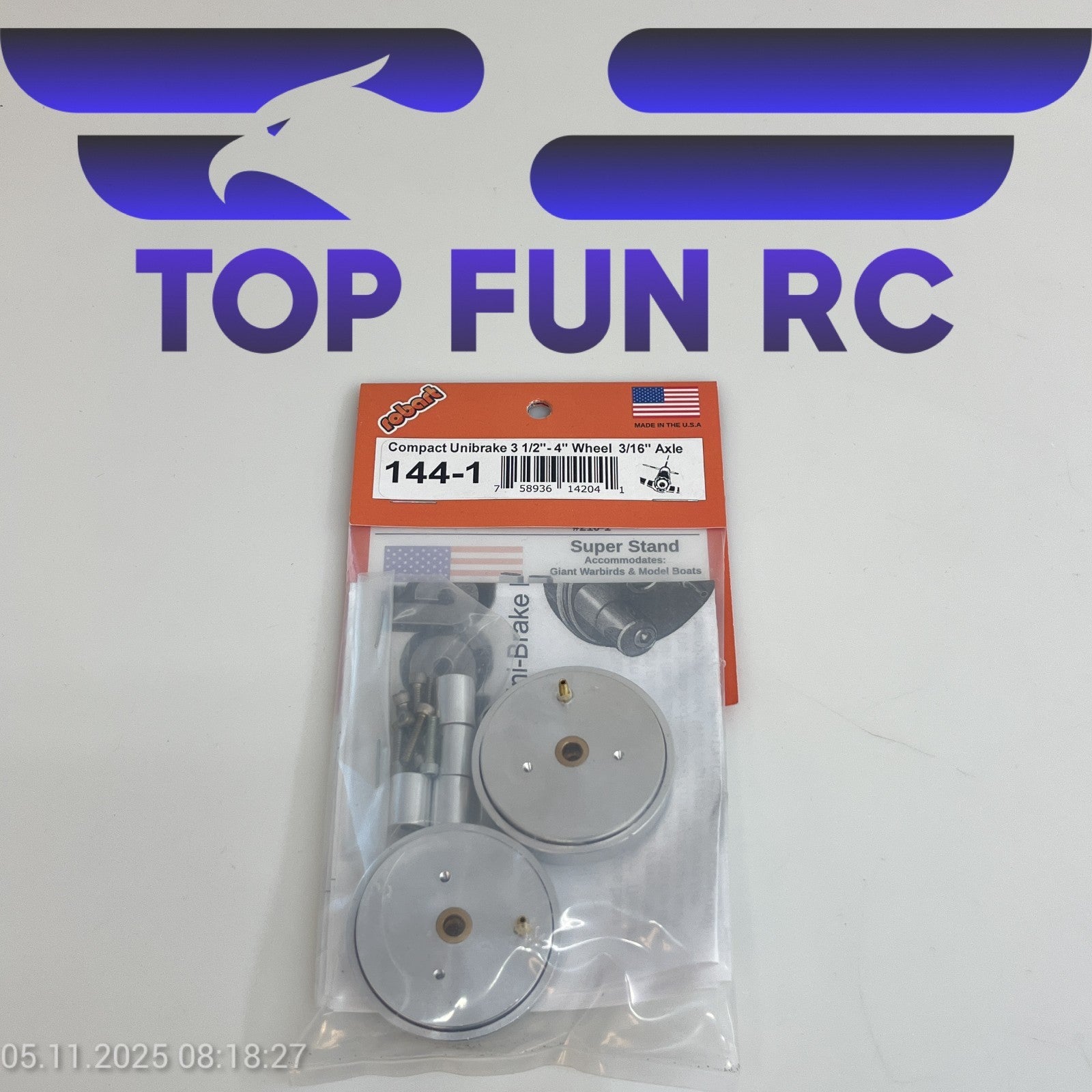 ROBART 144-1 COMPACT UNIBRAKE 3 1/2"-4" WHEEL 3/16" AXLE AIR BRAKES