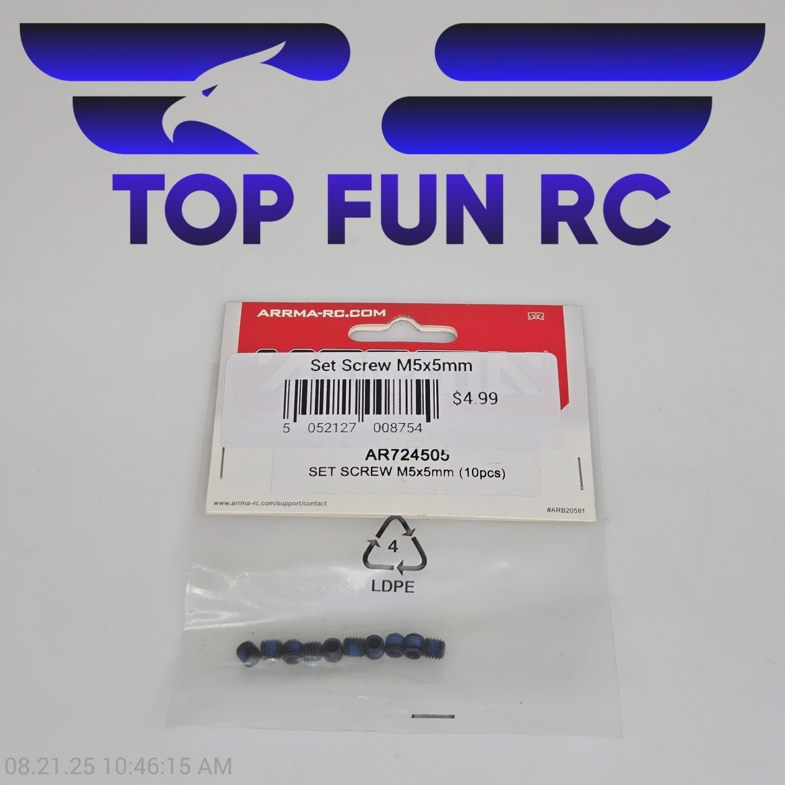 Arrma AR724505 Set Screw M5x5mm (10pcs)
