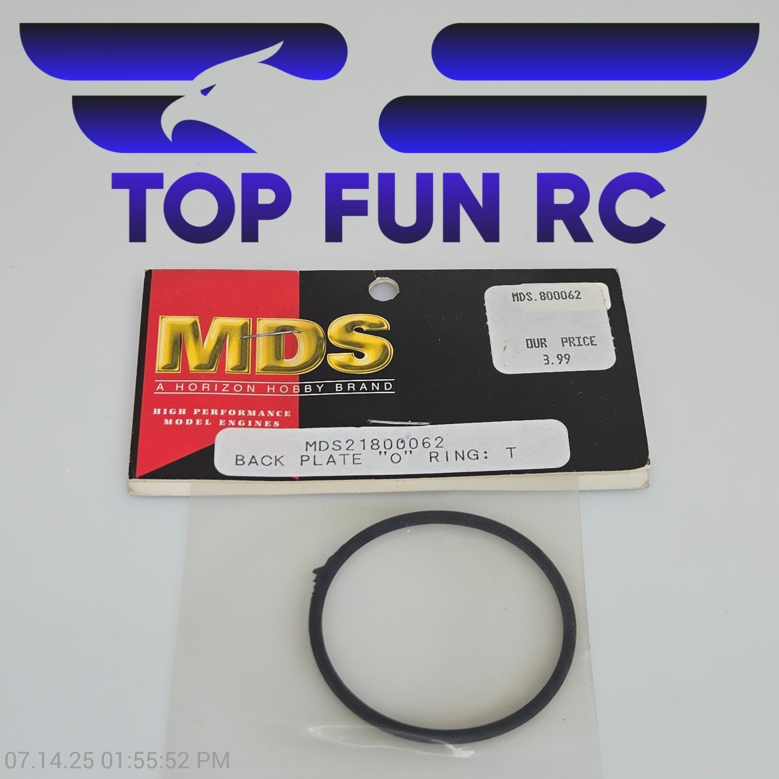 MDS MDS21800062 Back Plate O Ring For Nitro Motor T