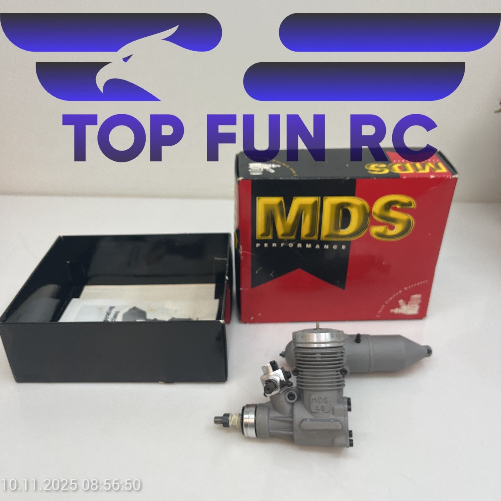 MDS 40 2-STROKE NITRO AIRPLANE & HELICOPTER ENGINE W/ MUFFLER & ORIGINAL BOX