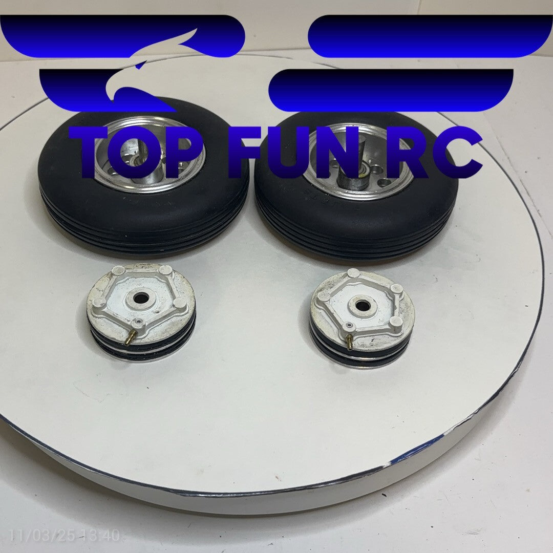4 1/2" (108MM) wheels  w/dual ring pneumatic brakes                            *