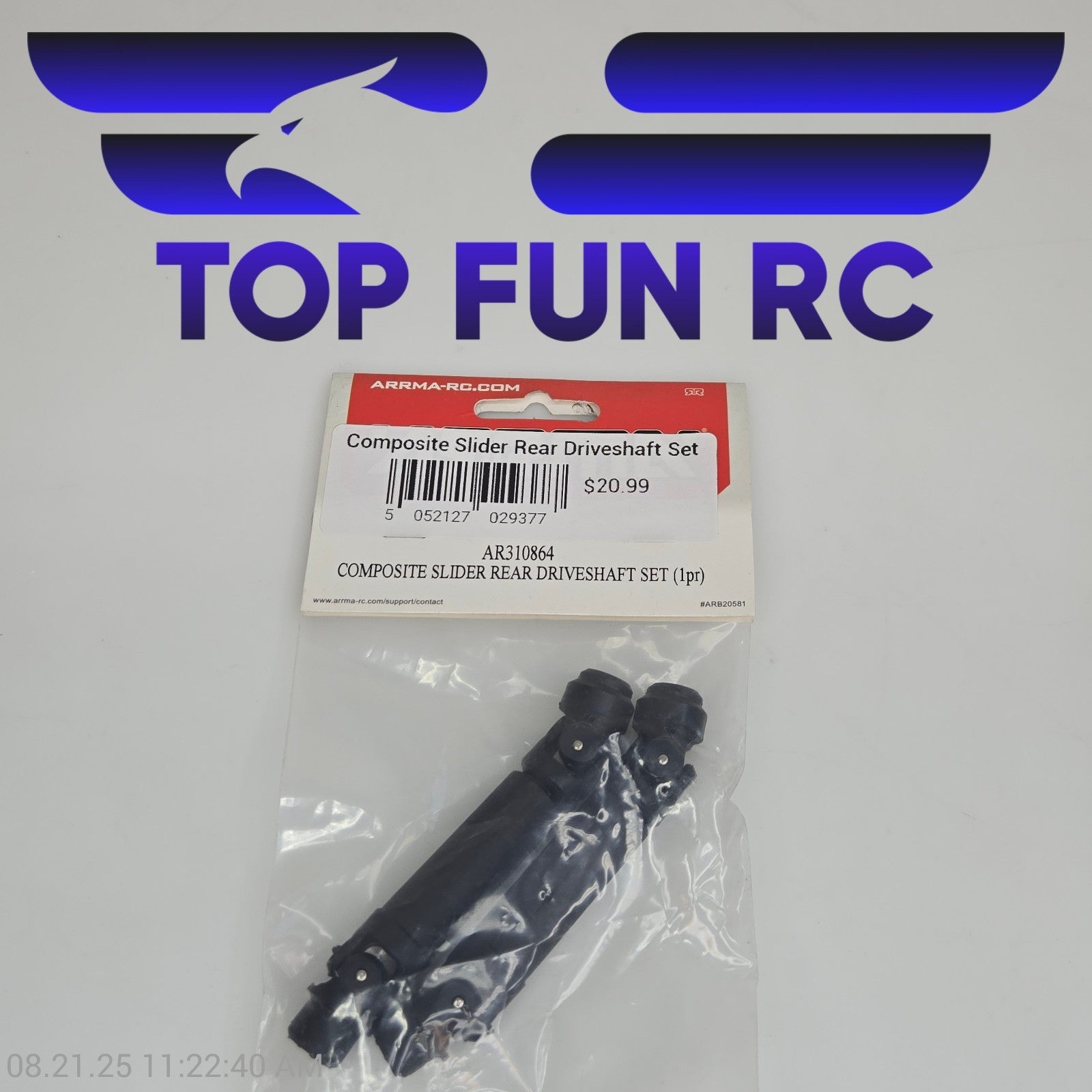 Arrma AR310864 Composite Slider Rear Driveshaft Set (1pr)