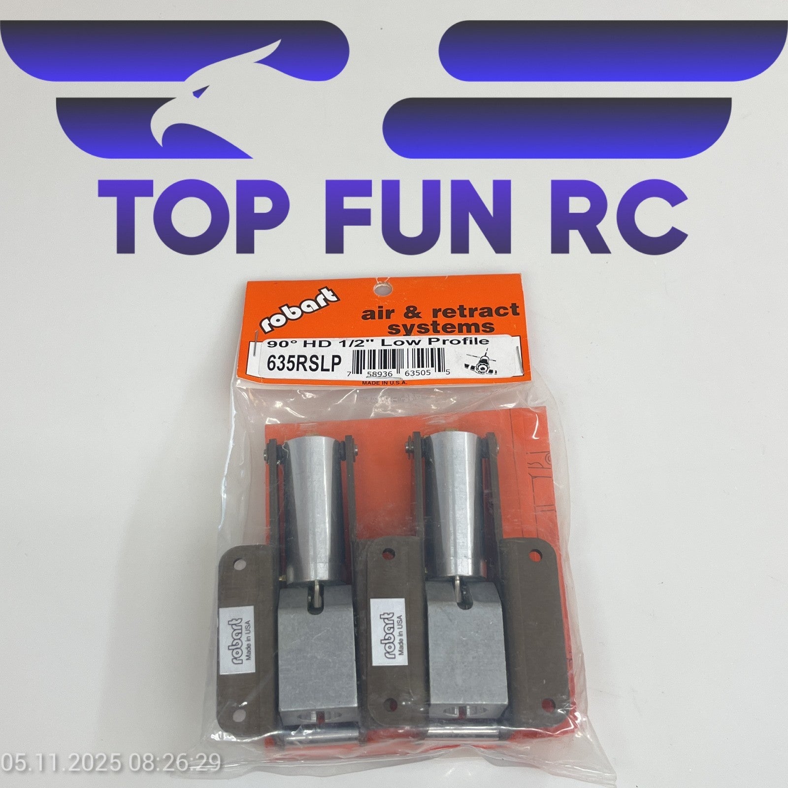 ROBART 635RSLP 90° HD 1/2" LOW PROFILE RETRACTS FOR RC AIRPLANES UP TO 32 LBS