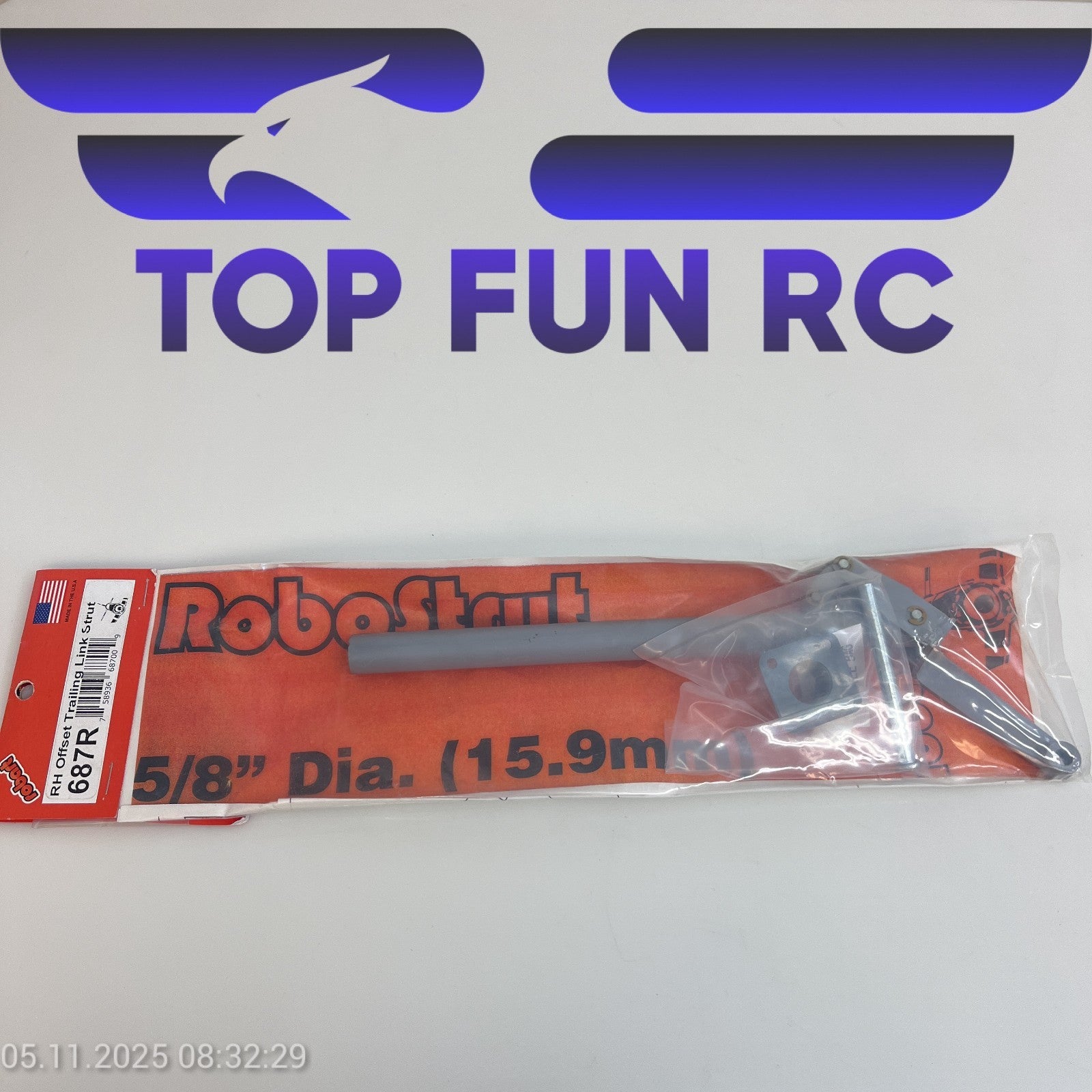ROBART 687R-RH OFFSET TRAILING LINK STRUT FOR LARGE SCALE RC PLANES UP TO 55 LBS