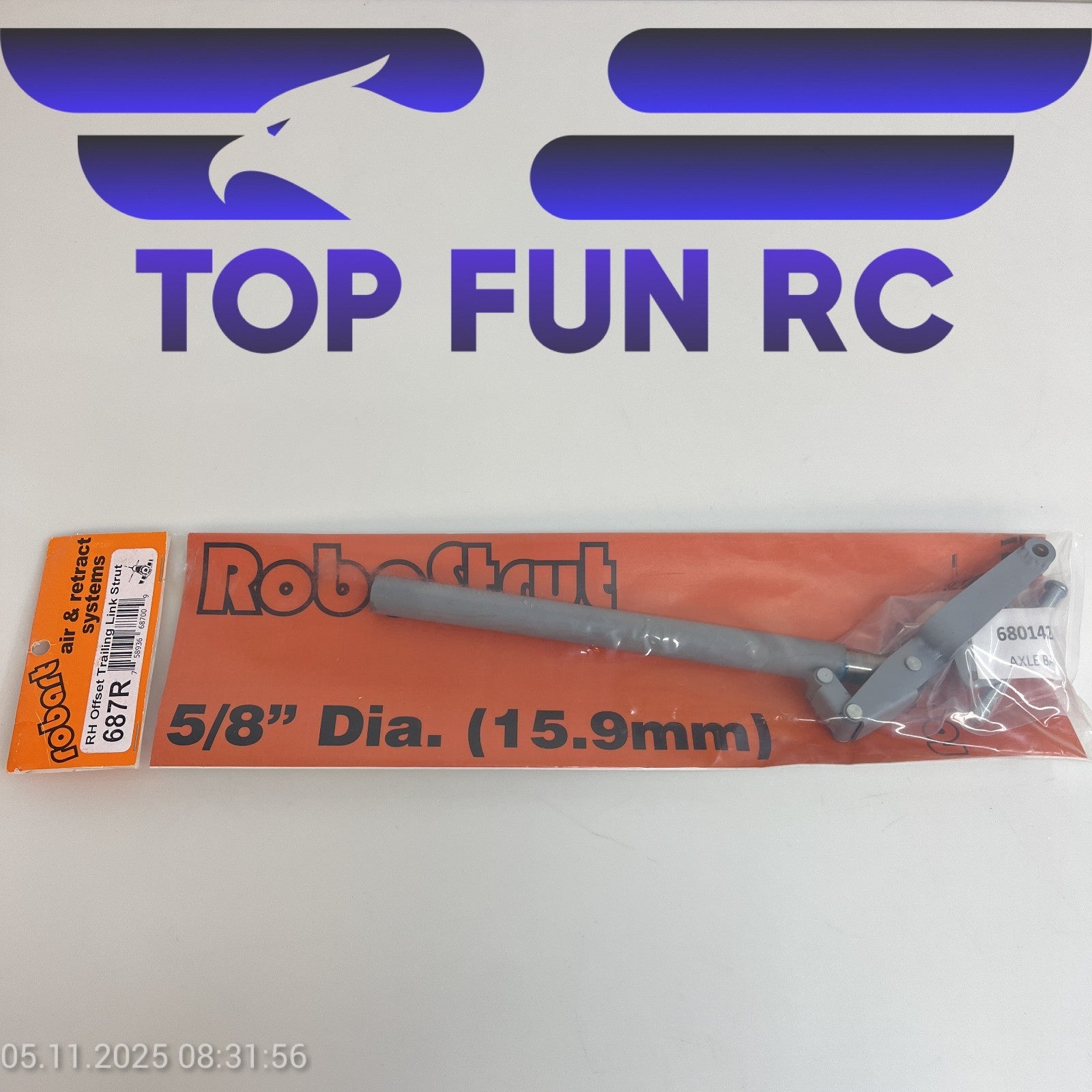 ROBART 687R-RH OFFSET TRAILING LINK STRUT FOR LARGE SCALE RC PLANES UP TO 55 LBS