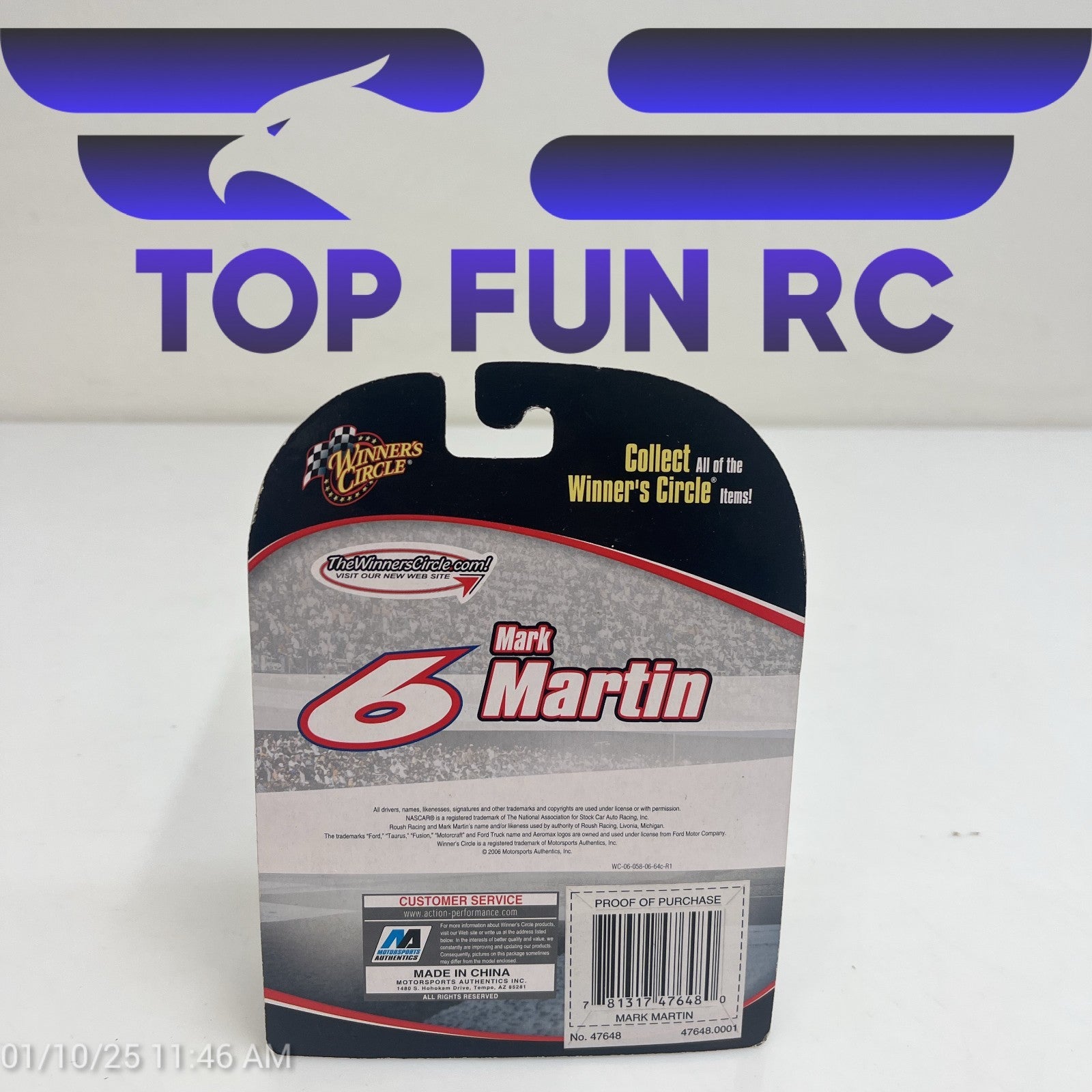 Winners Circle 1/64 Scale AAA Mark Martin #6 Car