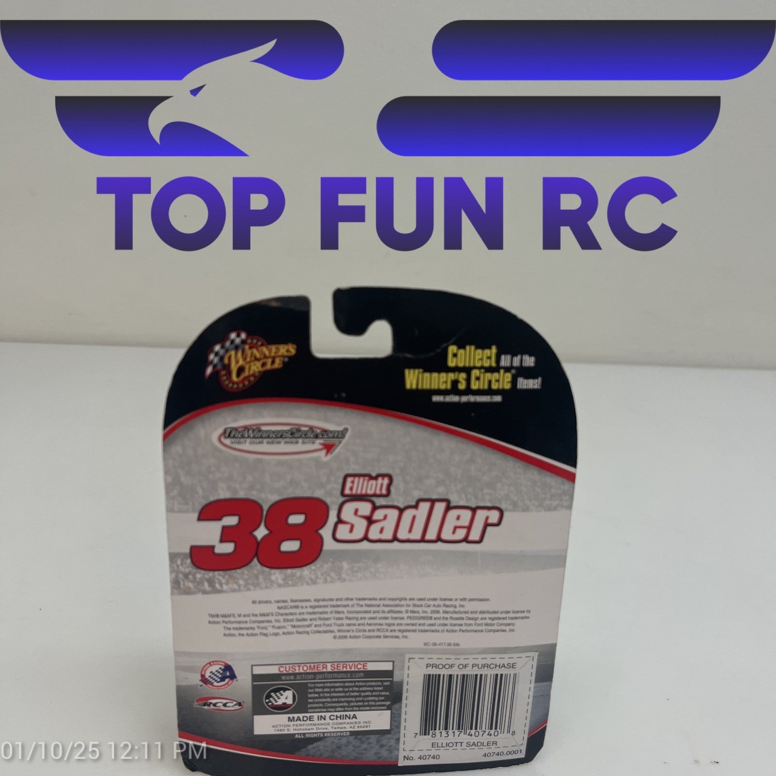 Winners Circle Elliott Sadler #38 M&M's Hood Magnet Diecast