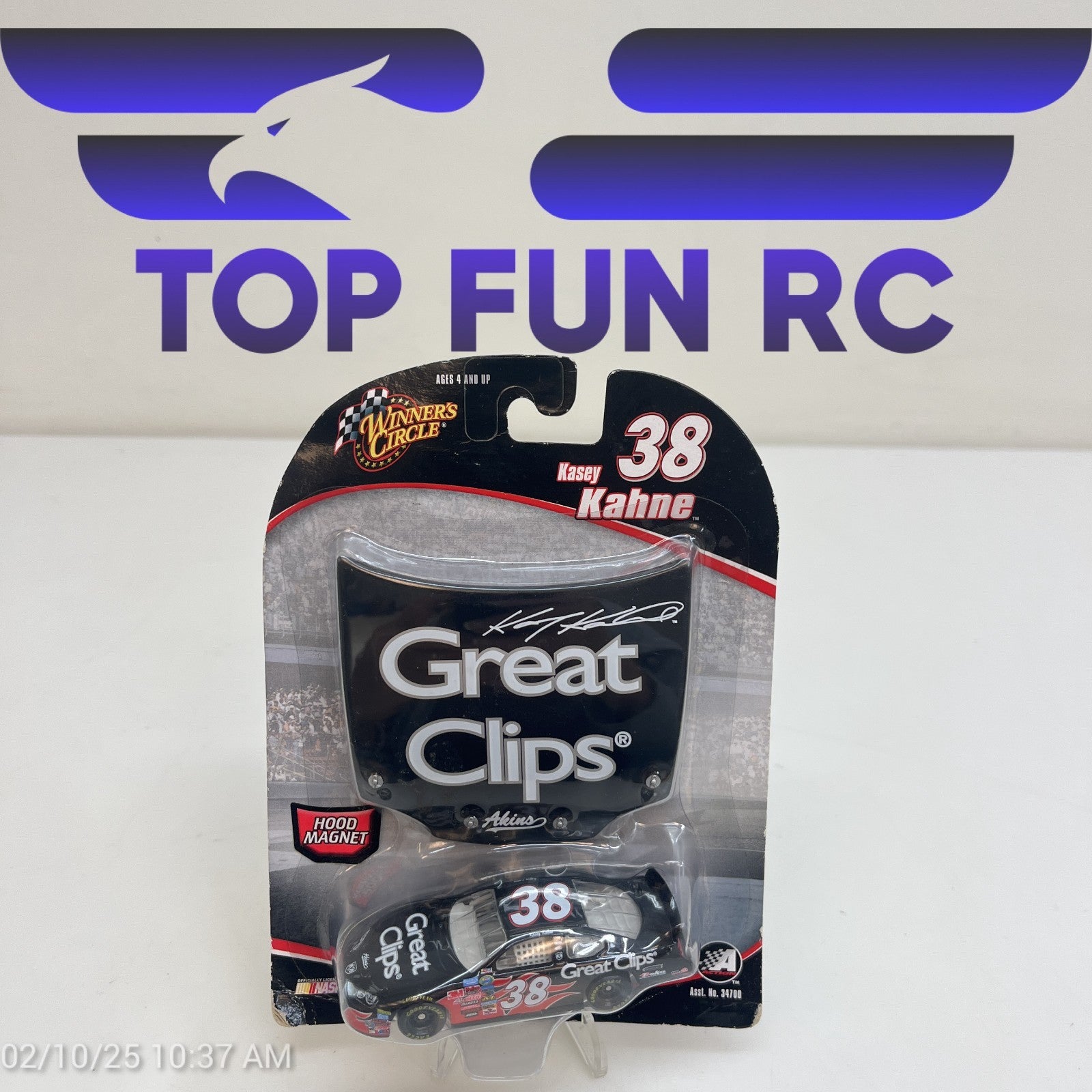 Winners Circle Kasey Kahne Great Clips #38 Diecast Hood Magnet